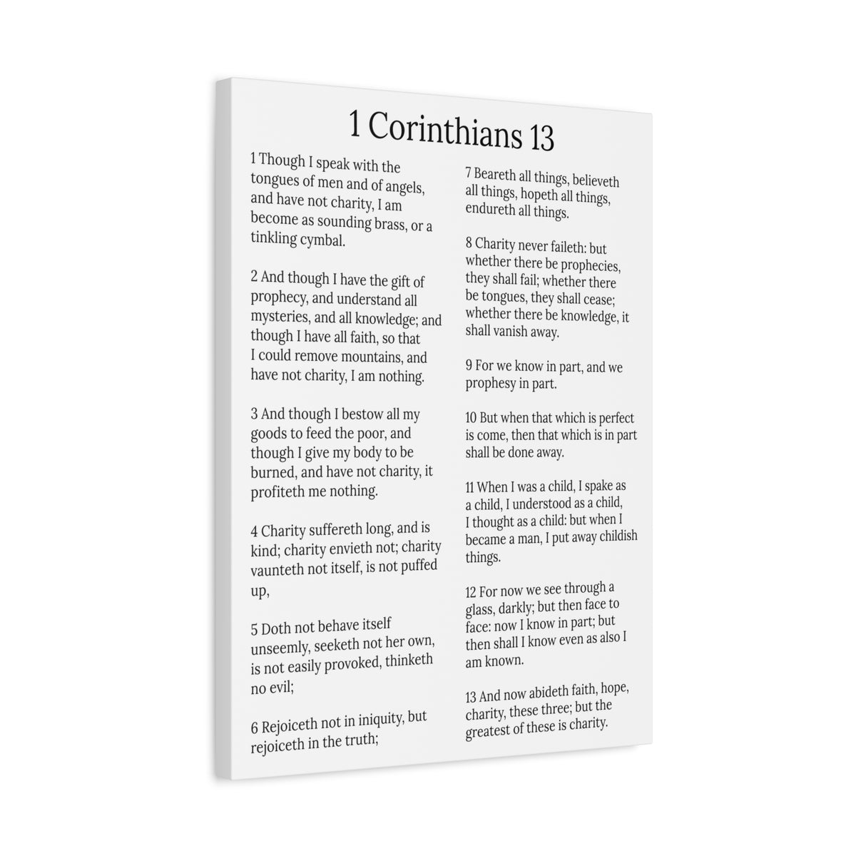 Scripture Walls 1 Corinthians 13 Love Chapter White Christian Wall Art Print Ready to Hang Unframed-Express Your Love Gifts