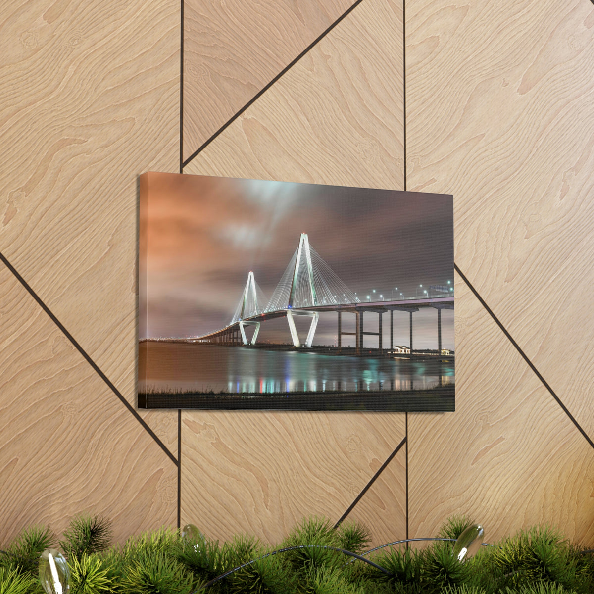 River Bridge Charleston South Carolina Nature Wilderness Photography Canvas Wall Art for Home Decor Ready-to-Hang-Express Your Love Gifts