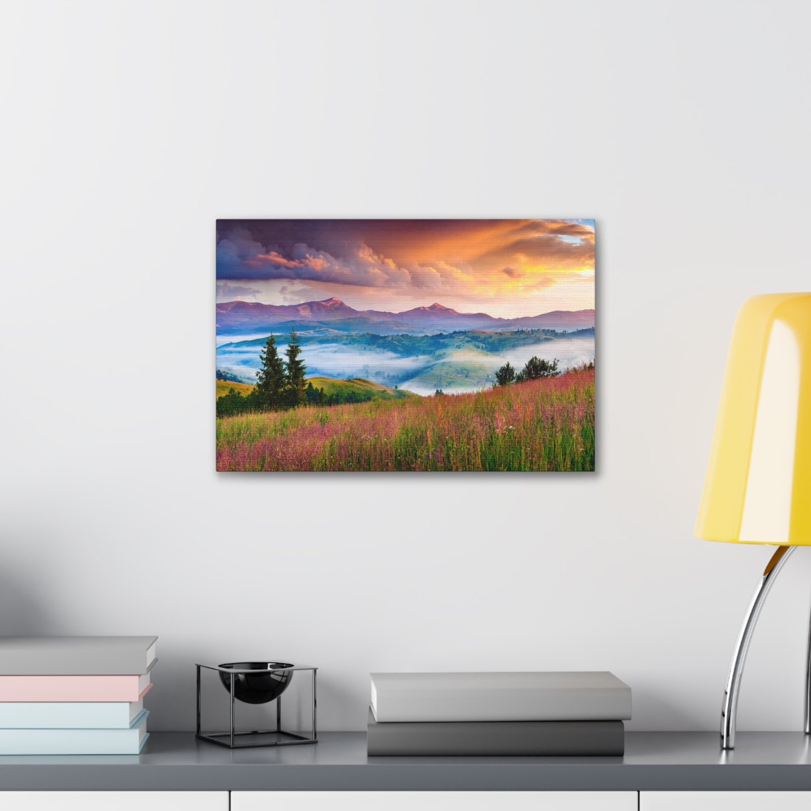 Majestic Mountain Mystic Forest Nature Wilderness Photography Canvas Wall Art for Home Decor Ready-to-Hang-Express Your Love Gifts