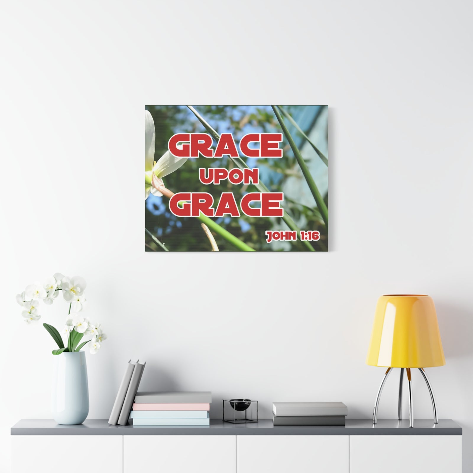 Scripture Walls Grace Upon Grace John 1:16 Bible Verse Canvas Christian Wall Art Ready to Hang-Express Your Love Gifts