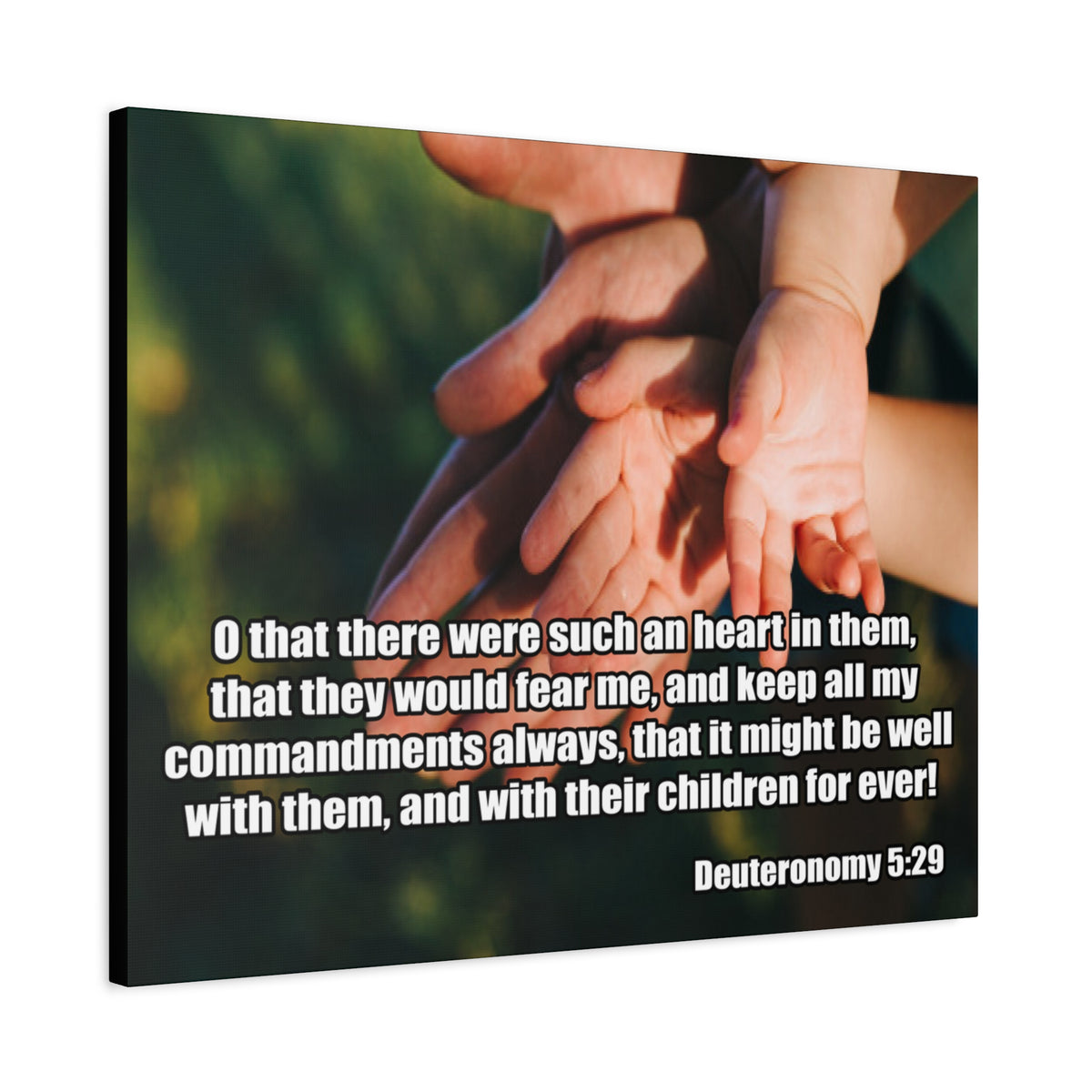 Bible Verse Canvas Keep All My Commandments Deuteronomy 5:29 Christian Home Décor Wall Art Scripture Ready to Hang Faith Print-Express Your Love Gifts