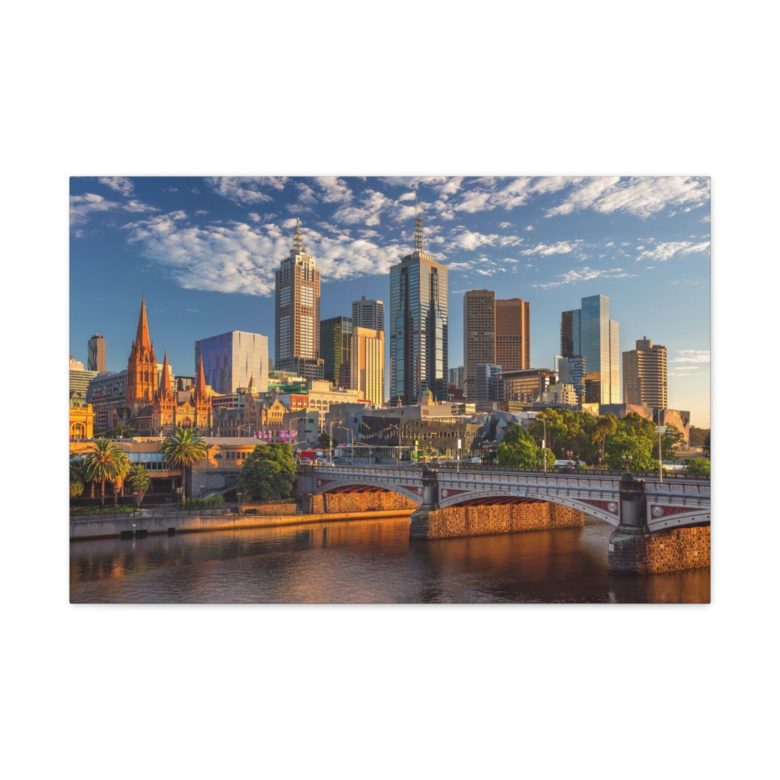 Melbourne Daytime Skyline Canvas Artwork High-Quality Breathtaking Stunning Cityscape for Home Decor Ready to Hang-Express Your Love Gifts