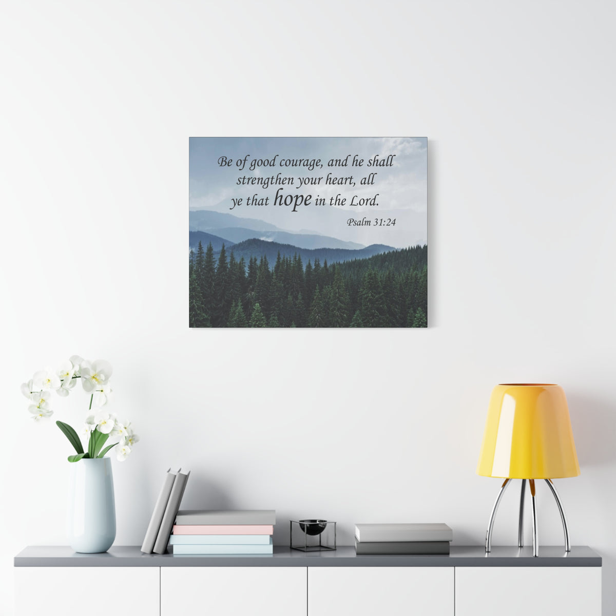 Bible Verse Canvas Be of Good Courage Psalm 31:24 Wall Art Christian Home Decor-Express Your Love Gifts