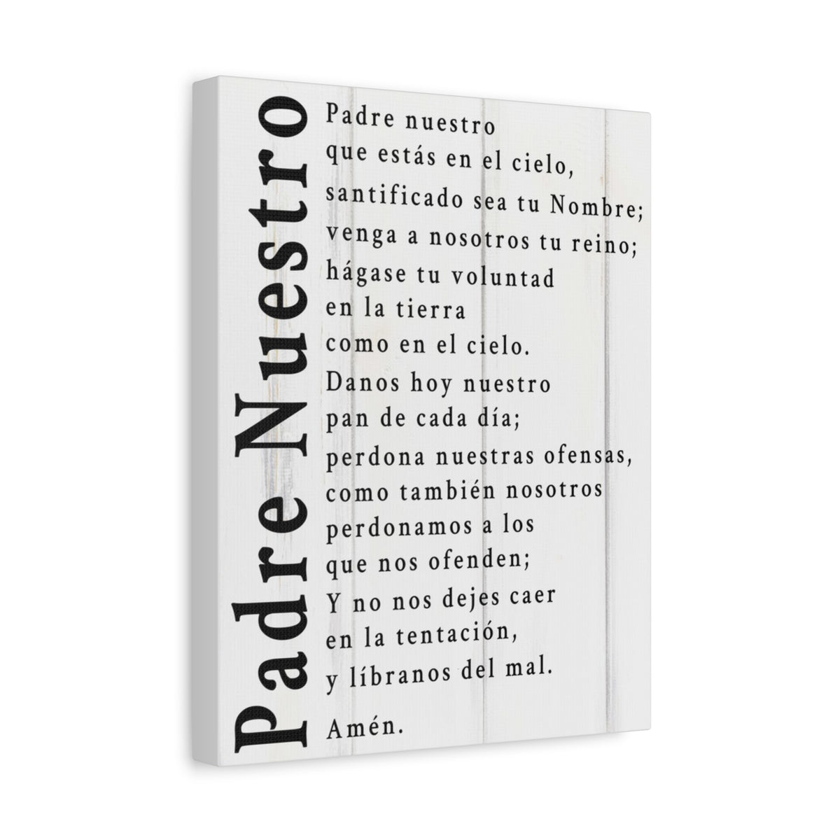 Scripture Walls Padre Nuestro Lord's Prayer Spanish White Canvas Christian Wall Art Ready to Hang UnframedCanvas Gallery Wraps-Express Your Love Gifts