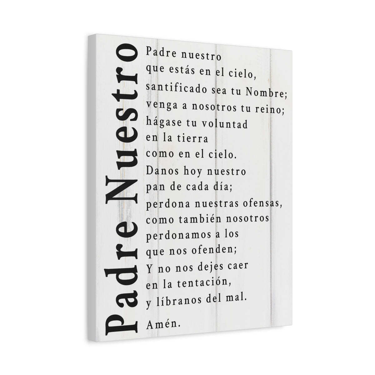 Scripture Walls Padre Nuestro Lord's Prayer Spanish White Canvas Christian Wall Art Ready to Hang UnframedCanvas Gallery Wraps-Express Your Love Gifts