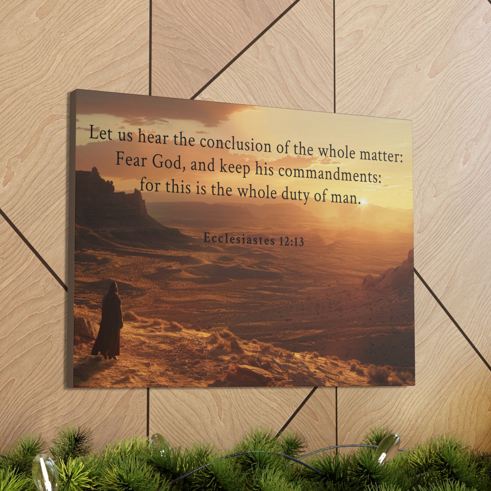 Scripture Walls Ecclesiastes 12:13 Bible Verse Canvas Christian Wall Art Ready to Hang Unframed-Express Your Love Gifts