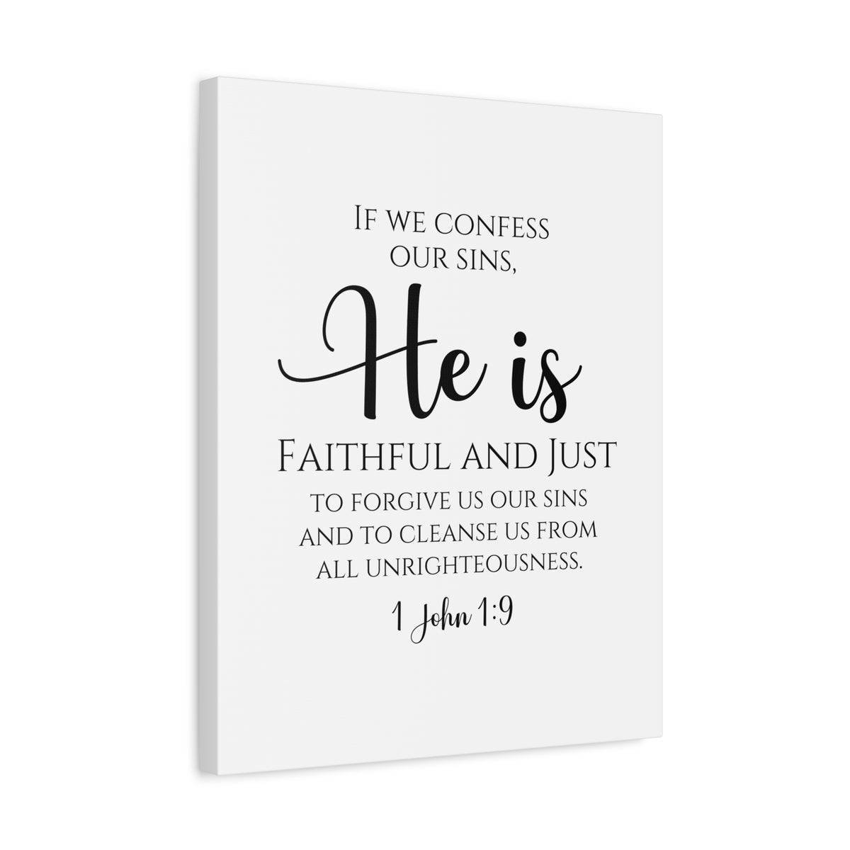 Scripture Walls 1 John 1:9 Faithful and Just Bible Verse Canvas Christian Wall Art Ready to Hang Unframed-Express Your Love Gifts