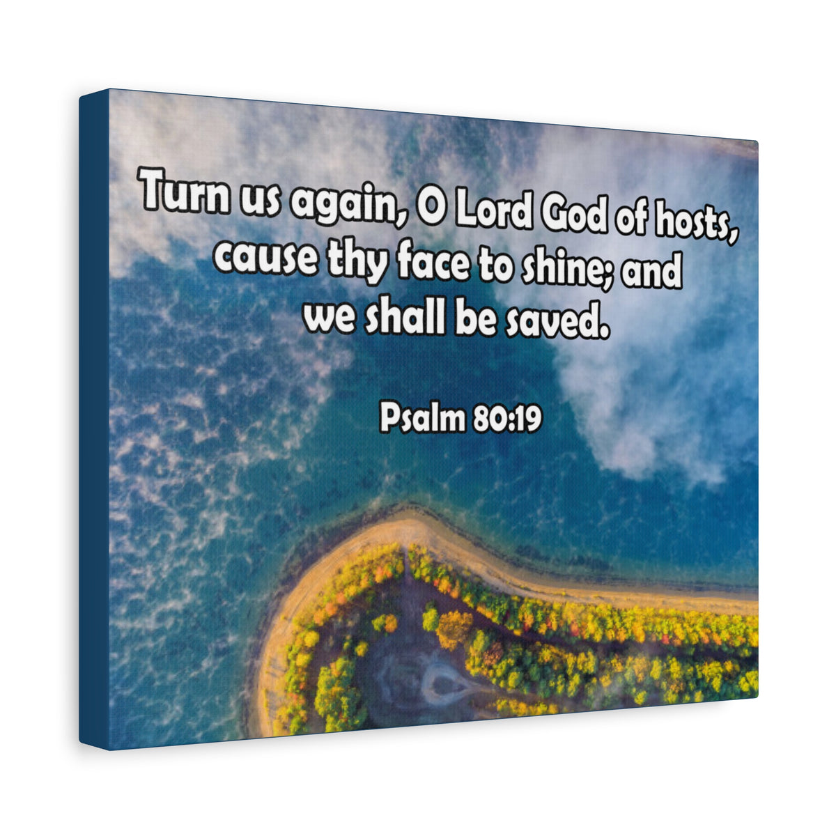 Bible Verse Canvas Turn Us Again Psalm 80:19 Christian Home Décor Wall Art Scripture Ready to Hang Faith Print-Express Your Love Gifts