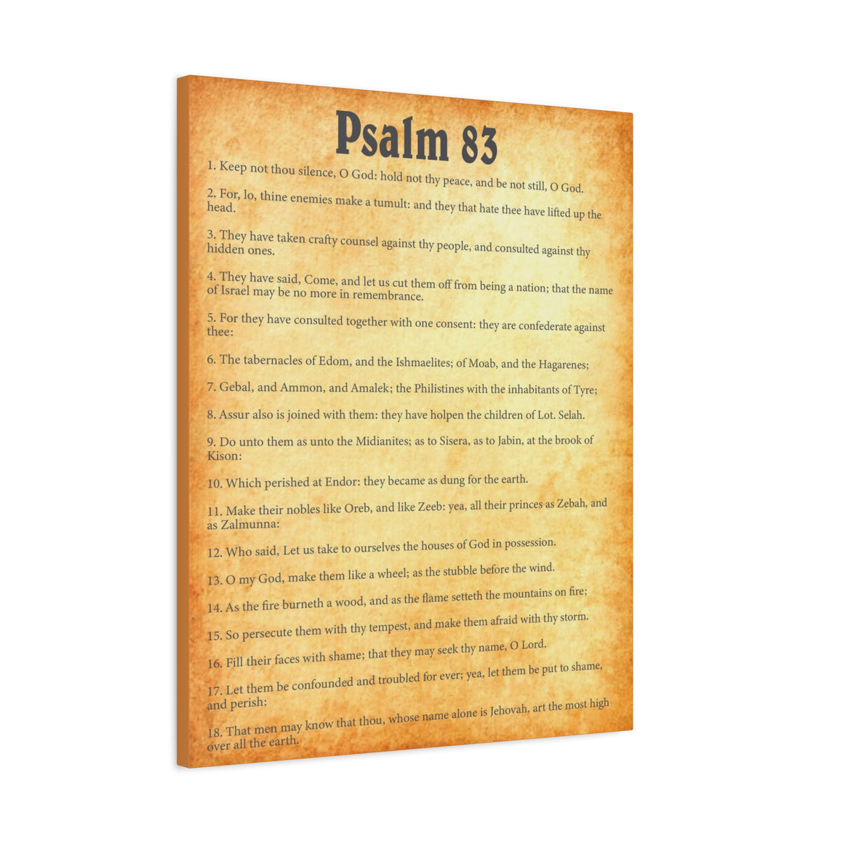 Scripture Walls Psalm 83 Gold Bible Chapter Canvas Christian Wall Art Ready to Hang-Express Your Love Gifts