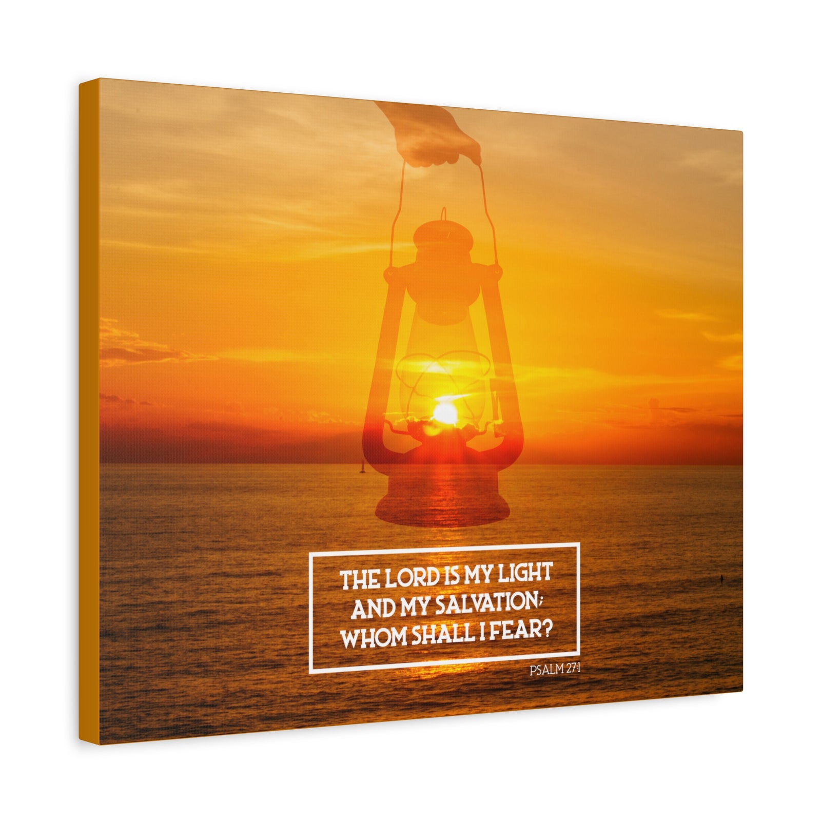 Scripture Walls Lord Is My Light Psalm 27:1 Bible Verse Canvas Christian Wall Art Ready to Hang-Express Your Love Gifts