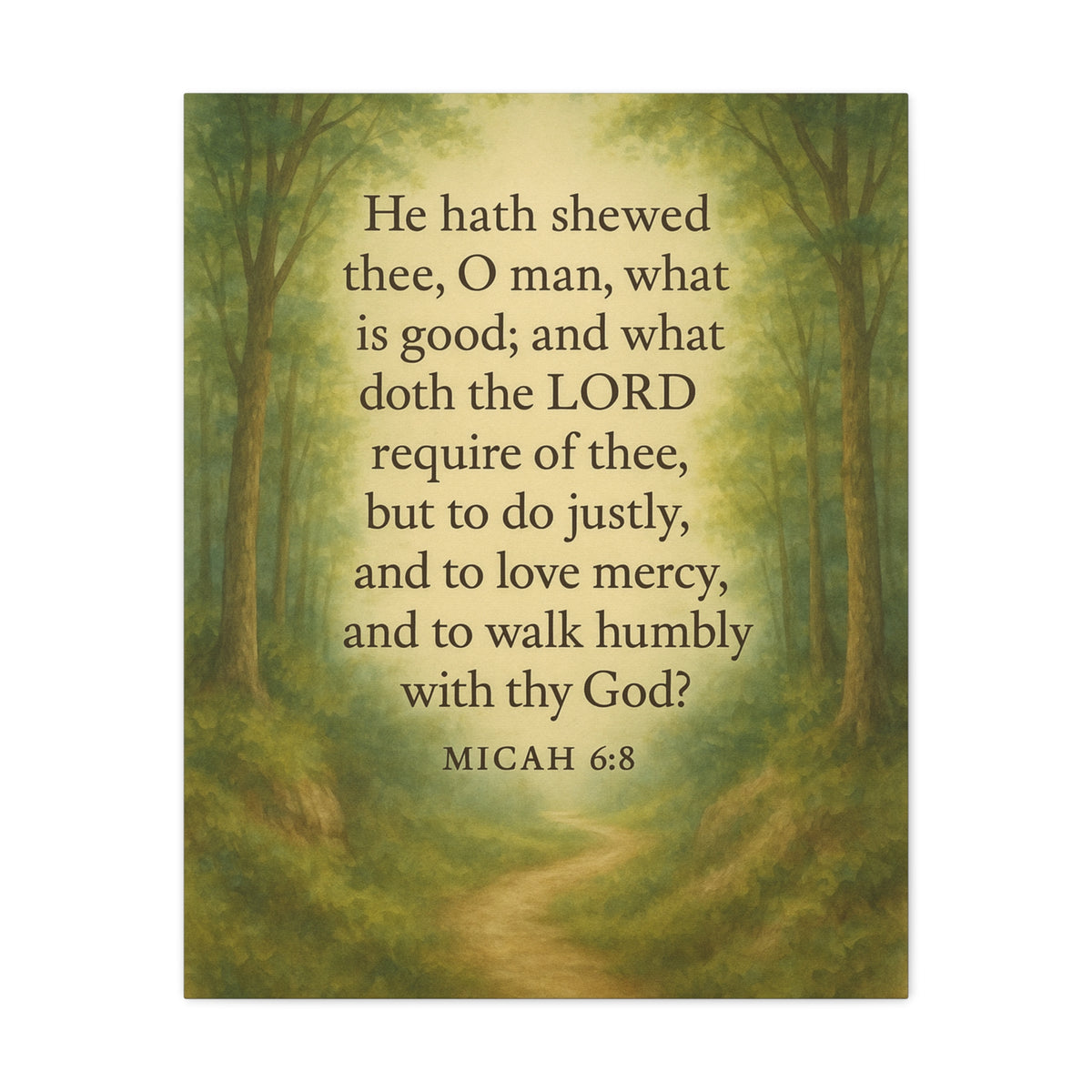 Bible Verse Canvas Micah 6:8 Christian Home Décor Wall Art Scripture Ready to Hang Faith Print-Express Your Love Gifts