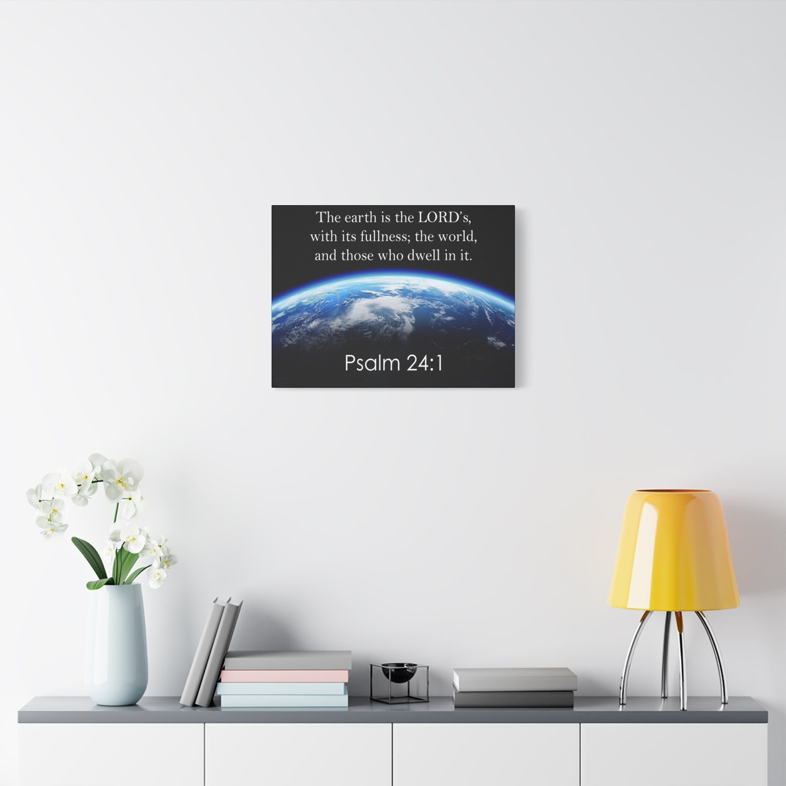 Scripture Walls Psalm 24:1 The Earth is the Lord's Christian Wall Art Print Ready to Hang Unframed-Express Your Love Gifts