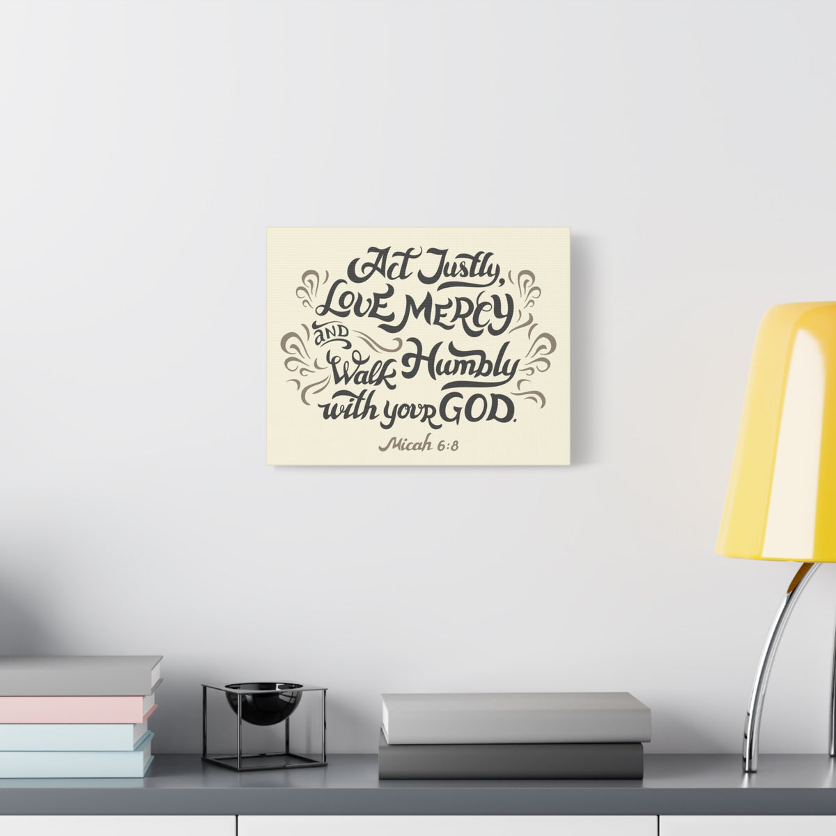 Scripture Canvas Act Justly Walk Humbly Micah 6:8 Christian Wall Art Bible Verse Print Ready To Hang-Express Your Love Gifts