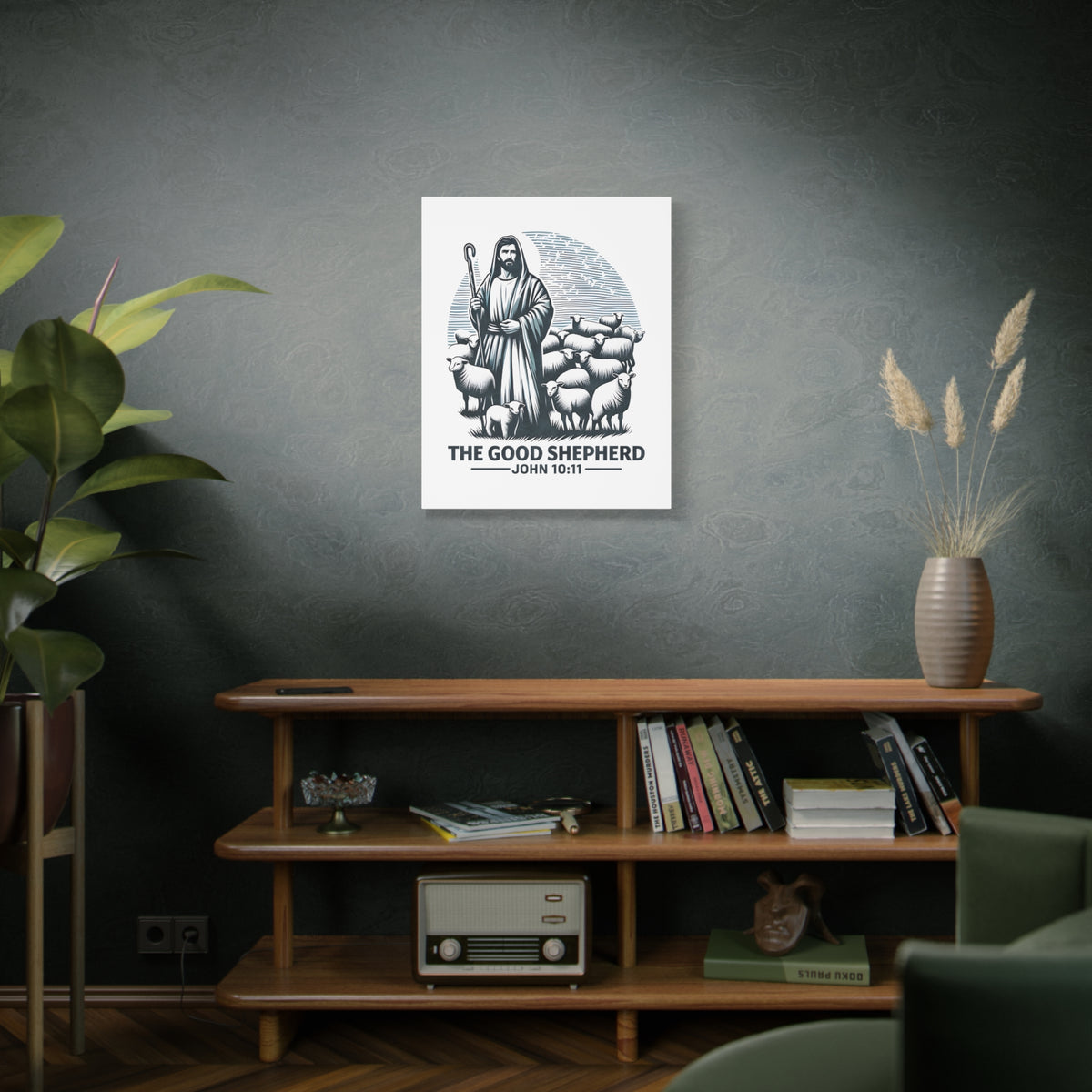 Scripture Walls John 10:11 The Good Shepherd Bible Verse Canvas Christian Wall Art Ready to Hang Unframed-Express Your Love Gifts