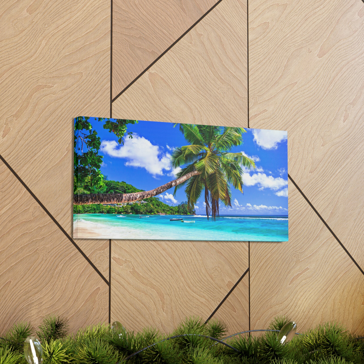 Exotic Tropical Beach Scenery Ocean Canvas Wall Art for Home Decor Ready-to-Hang-Express Your Love Gifts