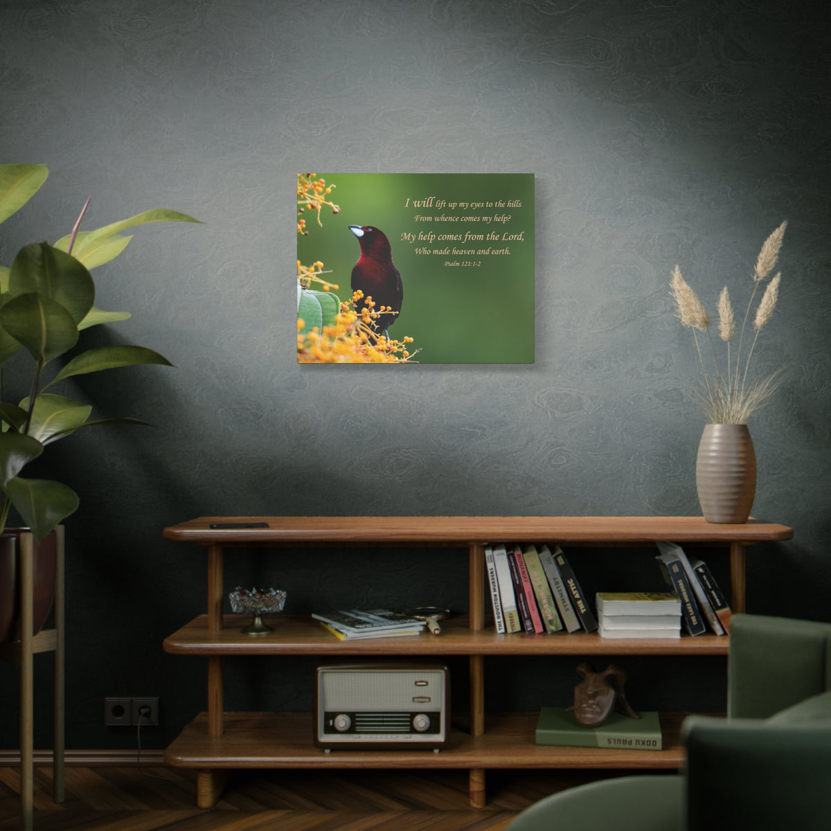 Scripture Walls Psalm 121:1-2 Heaven and Earth Bible Verse Canvas Christian Wall Art Ready to Hang Unframed-Express Your Love Gifts