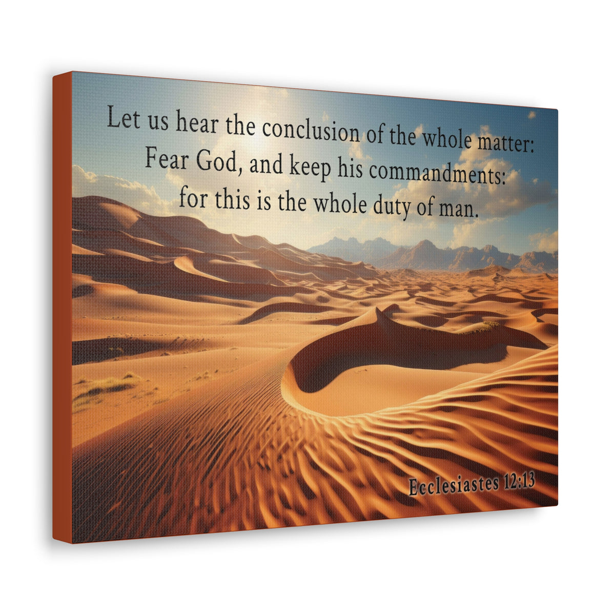 Scripture Walls Ecclesiastes 12:13 Desert Bible Verse Canvas Christian Wall Art Ready to Hang Unframed-Express Your Love Gifts