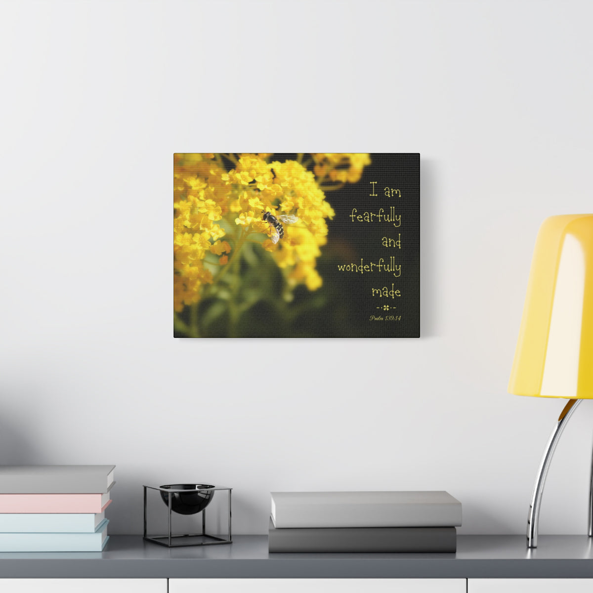 Scripture Canvas Wonderfully Made Psalm 139:14 Christian Wall Art Bible Verse Print Ready to Hang-Express Your Love Gifts