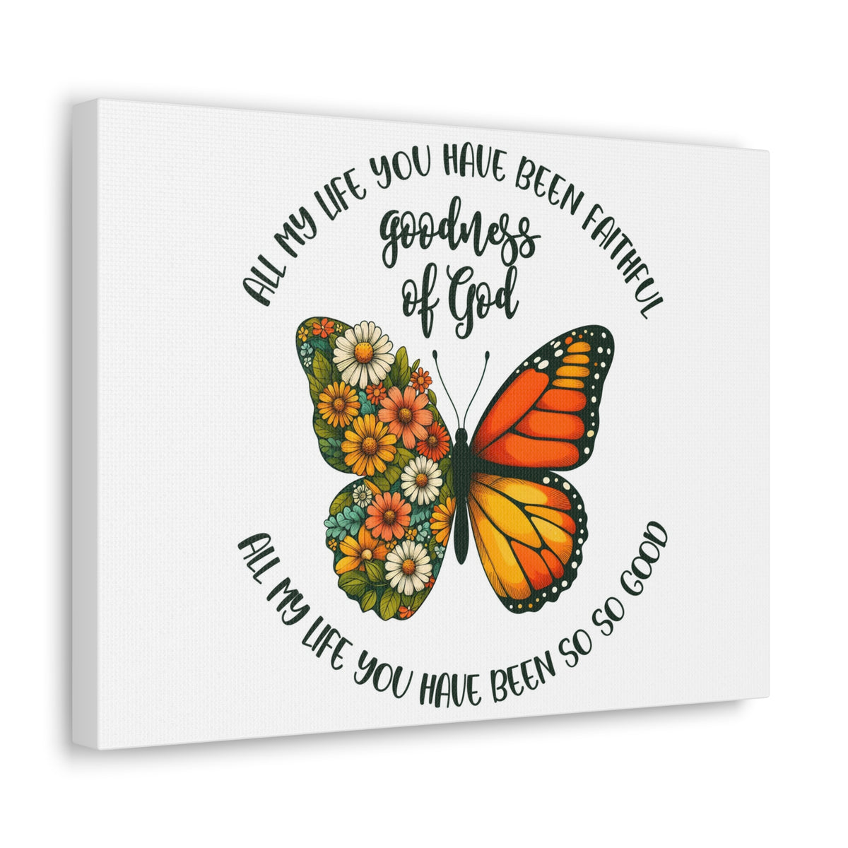 Scripture Walls Goodness of God Butterfly Bible Verse Canvas Christian Wall Art Ready to Hang Unframed-Express Your Love Gifts