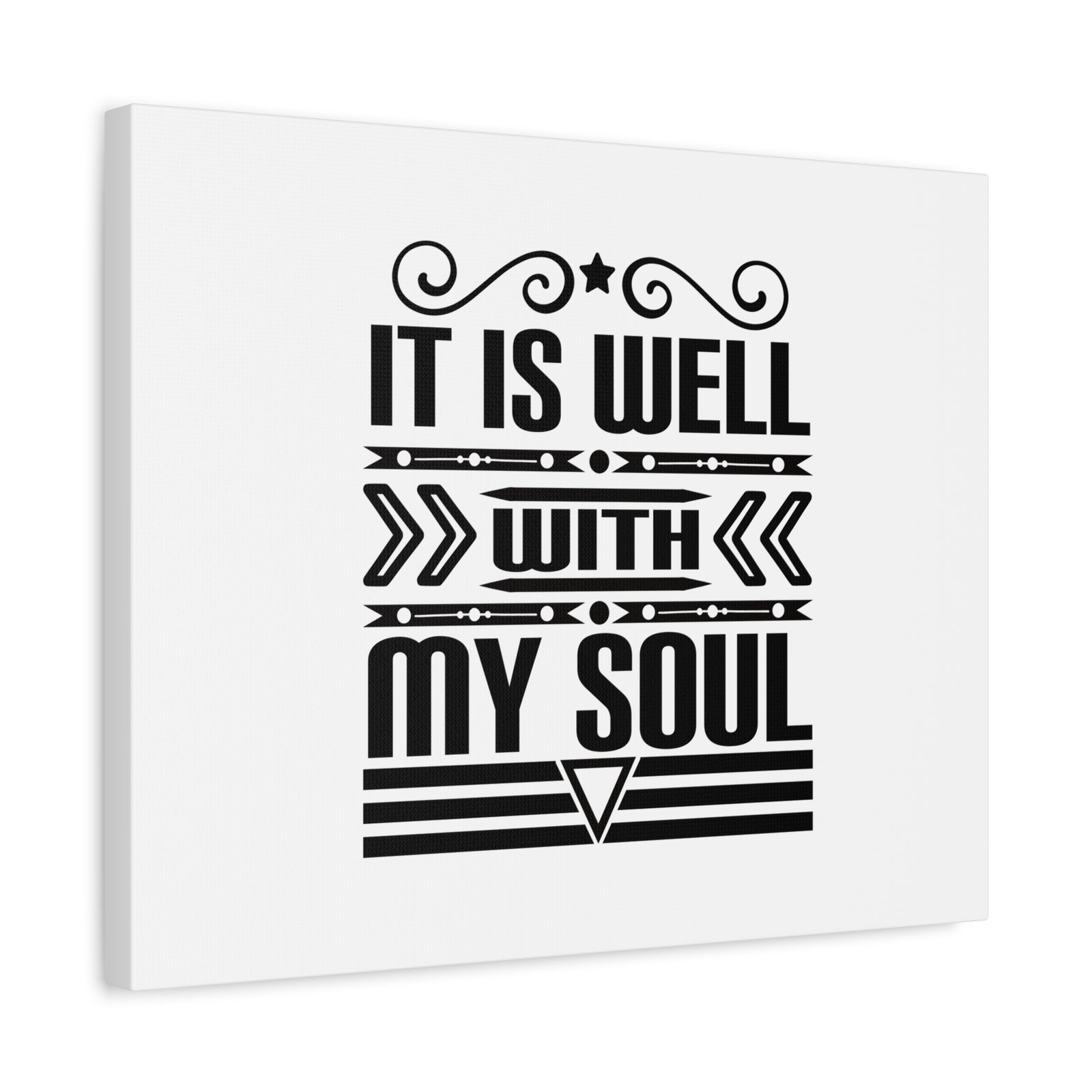 Scripture Canvas It Is Well With My Soul Psalm 42:7 Arrow Black Christian Wall Art Bible Verse Print Ready to Hang-Express Your Love Gifts