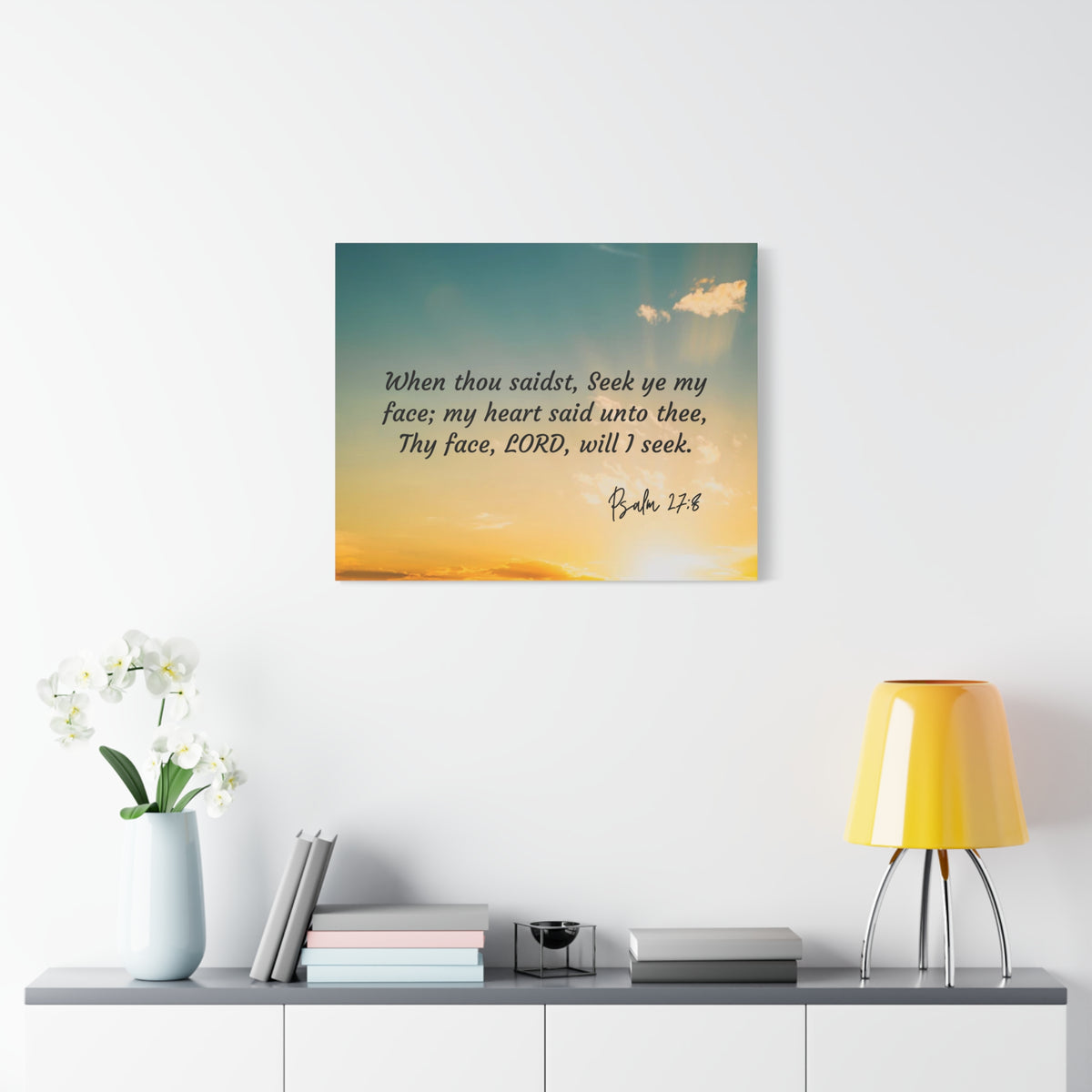 Scripture Walls Seek Psalms 27:8 Bible Verse Canvas Christian Wall Art Ready to Hang-Express Your Love Gifts