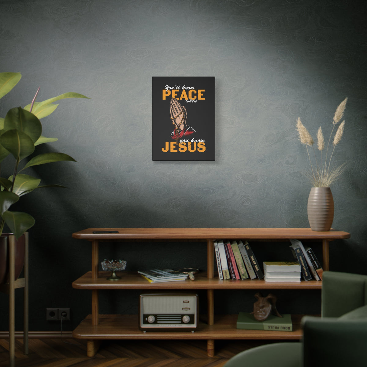 Scripture Canvas You'll Know Peace Rosary Psalms 96:1-13 Christian Wall Art Bible Verse Print Ready to Hang-Express Your Love Gifts