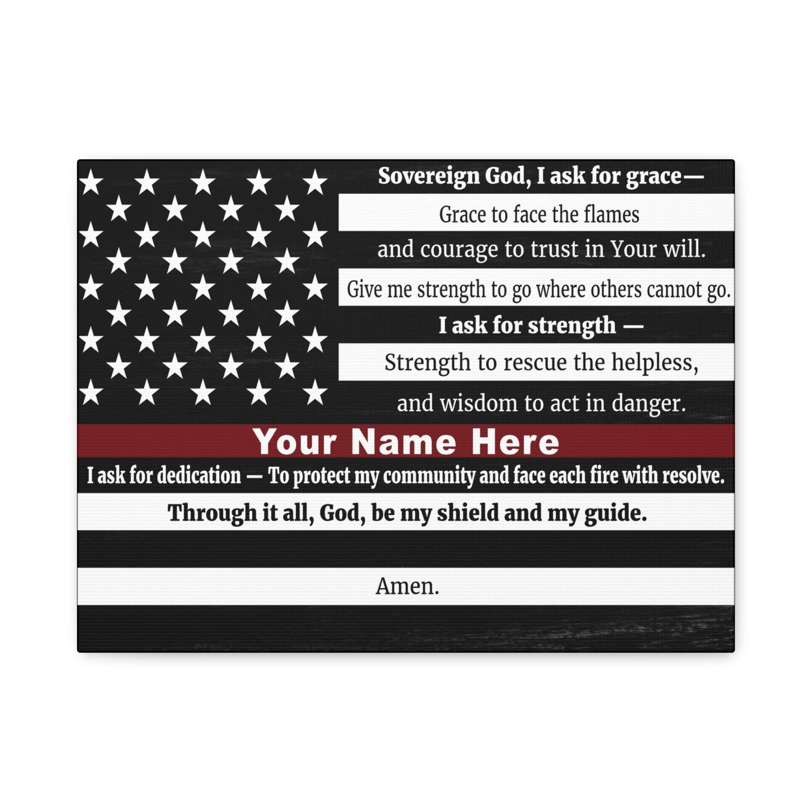 Scripture Walls Personalized Firefighter's Prayer Bible Canvas Christian Wall Art Ready to Hang Unframed-Express Your Love Gifts