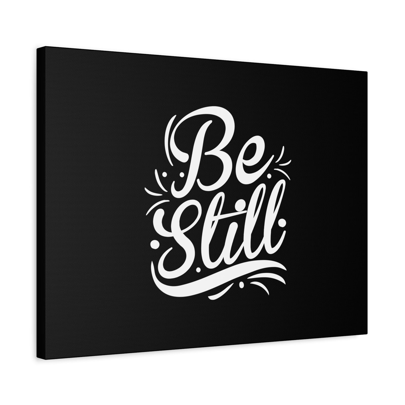 Scripture Canvas Be Still White Psalm 46:10 Christian Wall Art Bible Verse Print Ready to Hang-Express Your Love Gifts