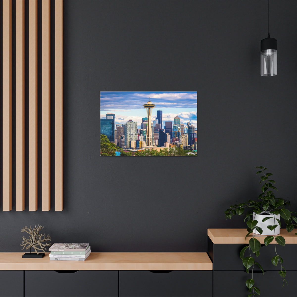 Seattle Daytime Skyline Canvas Artwork High-Quality Breathtaking Stunning Cityscape for Home Decor Ready to Hang-Express Your Love Gifts