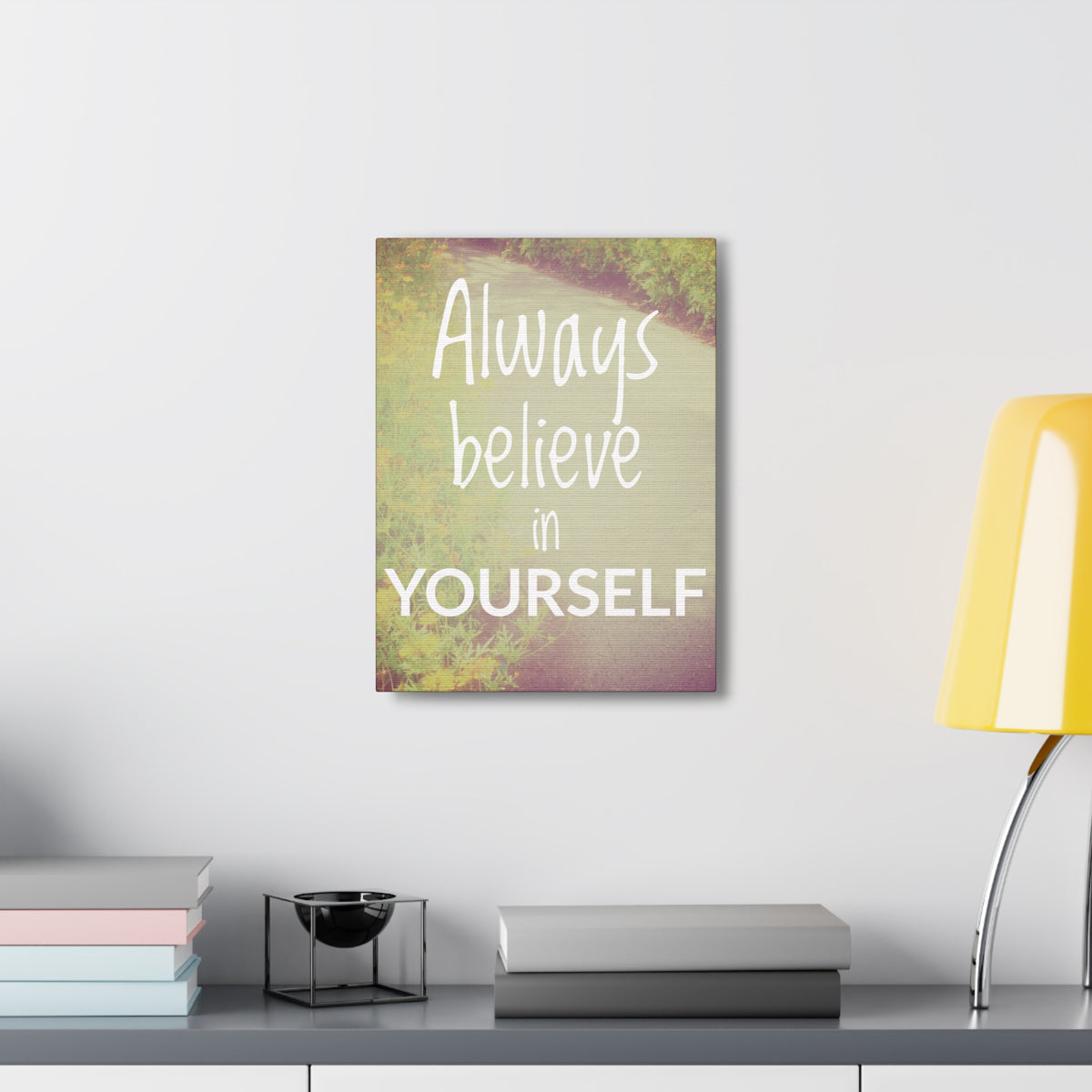 Inspirational Quote Canvas Always Believe In Yourself Motivational Print Ready to Hang Artwork-Express Your Love Gifts