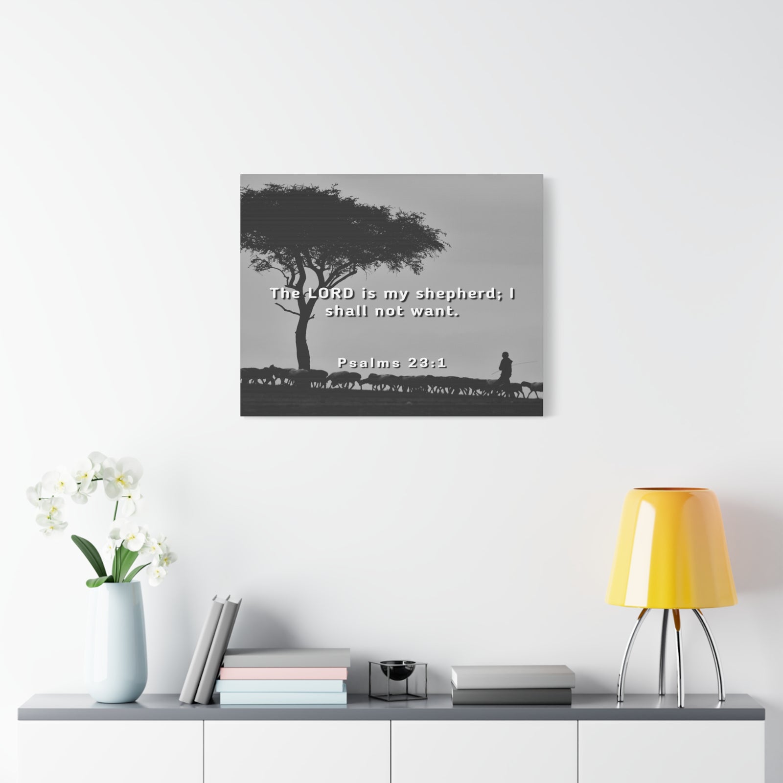Scripture Canvas My Shepherd Psalms 23:1 Christian Wall Art Bible Verse Print Ready to Hang-Express Your Love Gifts