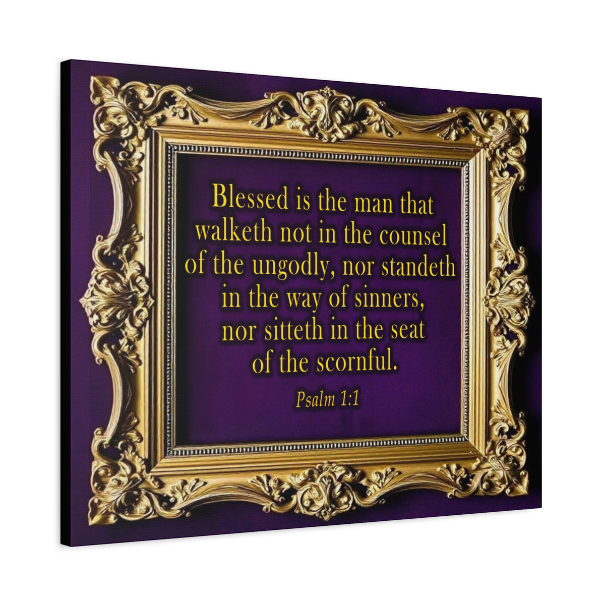 Scripture Walls Psalm 1:1 KJV Bible Verse Canvas Christian Wall Art Ready to Hang Unframed-Express Your Love Gifts
