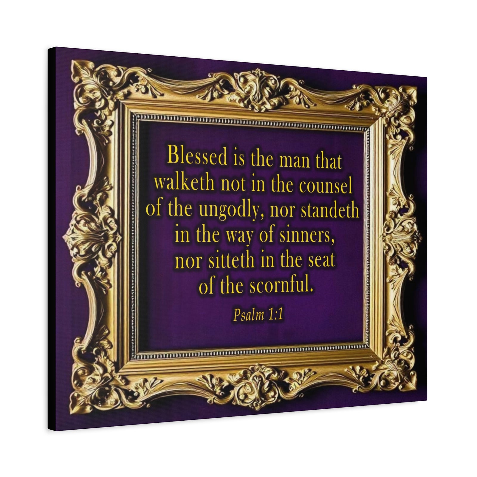 Scripture Walls Psalm 1:1 KJV Bible Verse Canvas Christian Wall Art Ready to Hang Unframed-Express Your Love Gifts