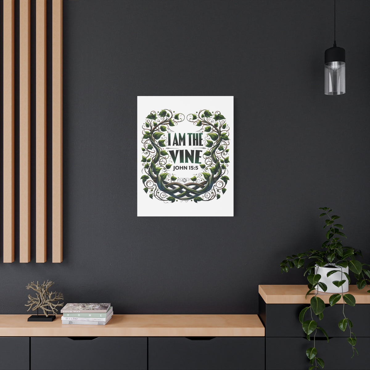 Scripture Walls John 15:5 I Am the Vine Bible Verse Canvas Christian Wall Art Ready to Hang Unframed-Express Your Love Gifts