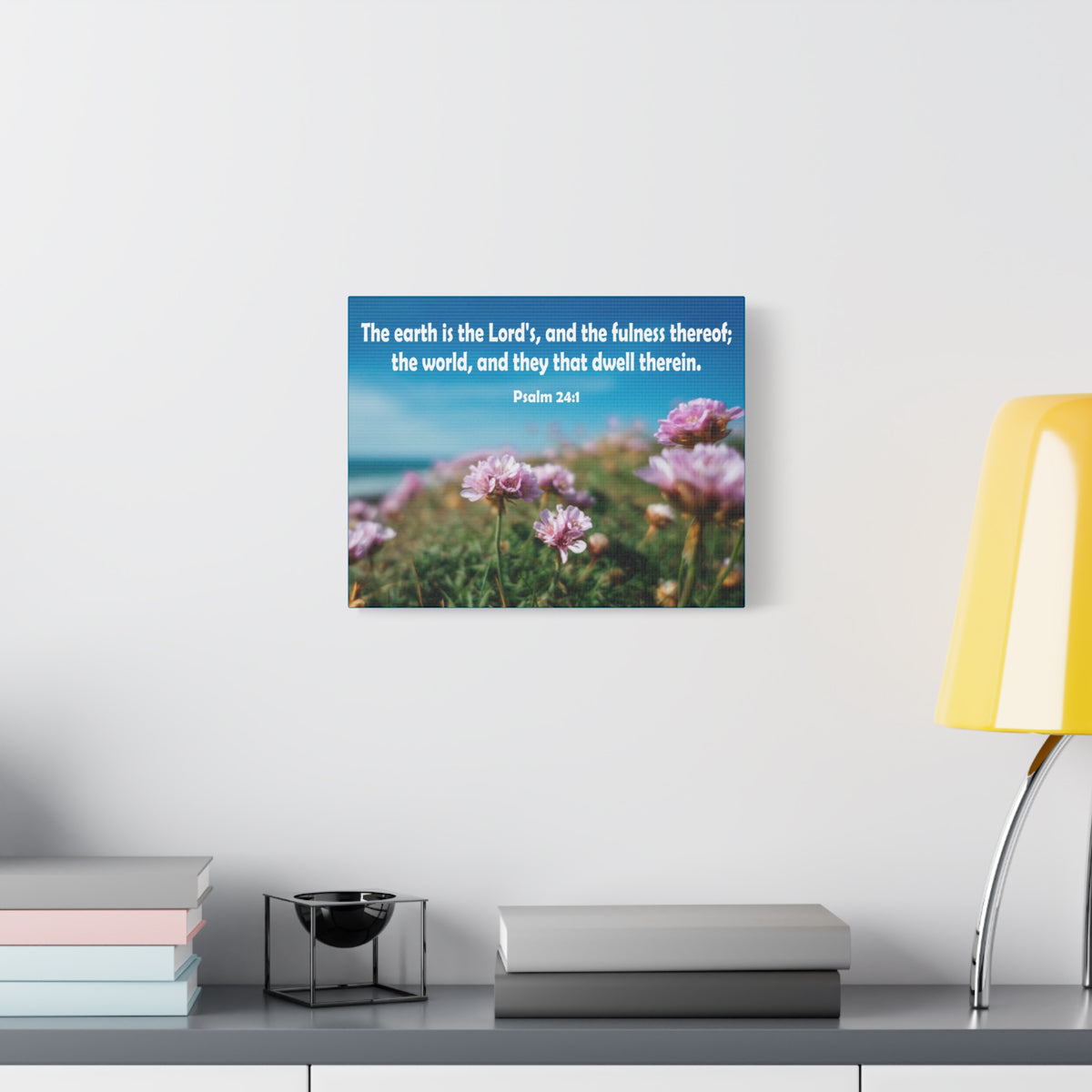 Scripture Walls The Earth is The Lord's Psalm 24:1 Bible Verse Canvas Christian Wall Art Ready to Hang Unframed-Express Your Love Gifts