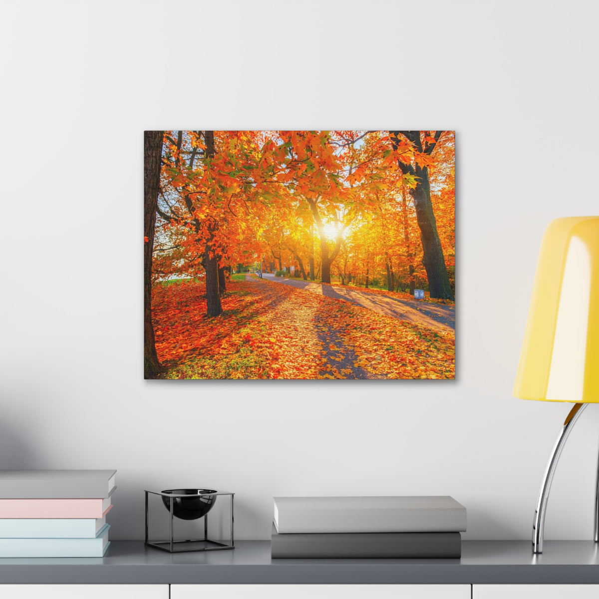 Autumn Forest Path Forest Floral Nature Photography Canvas Wall Art for Home Decor Ready-to-Hang-Express Your Love Gifts