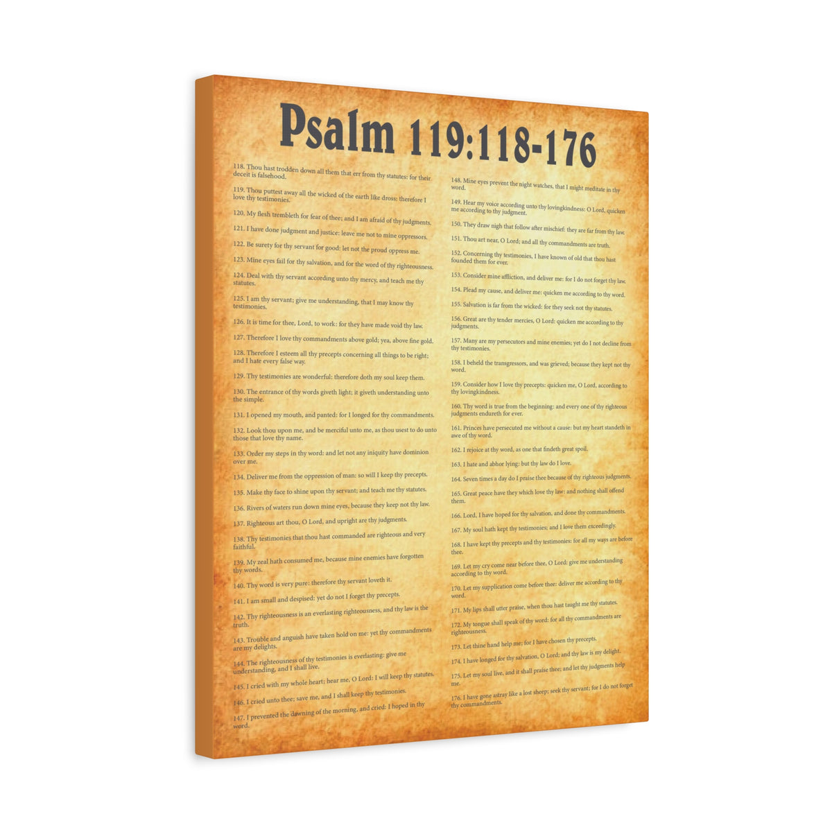 Scripture Walls Psalm 119:118-176 Gold Bible Verse Canvas Christian Wall Art Ready to Hang Unframed-Express Your Love Gifts