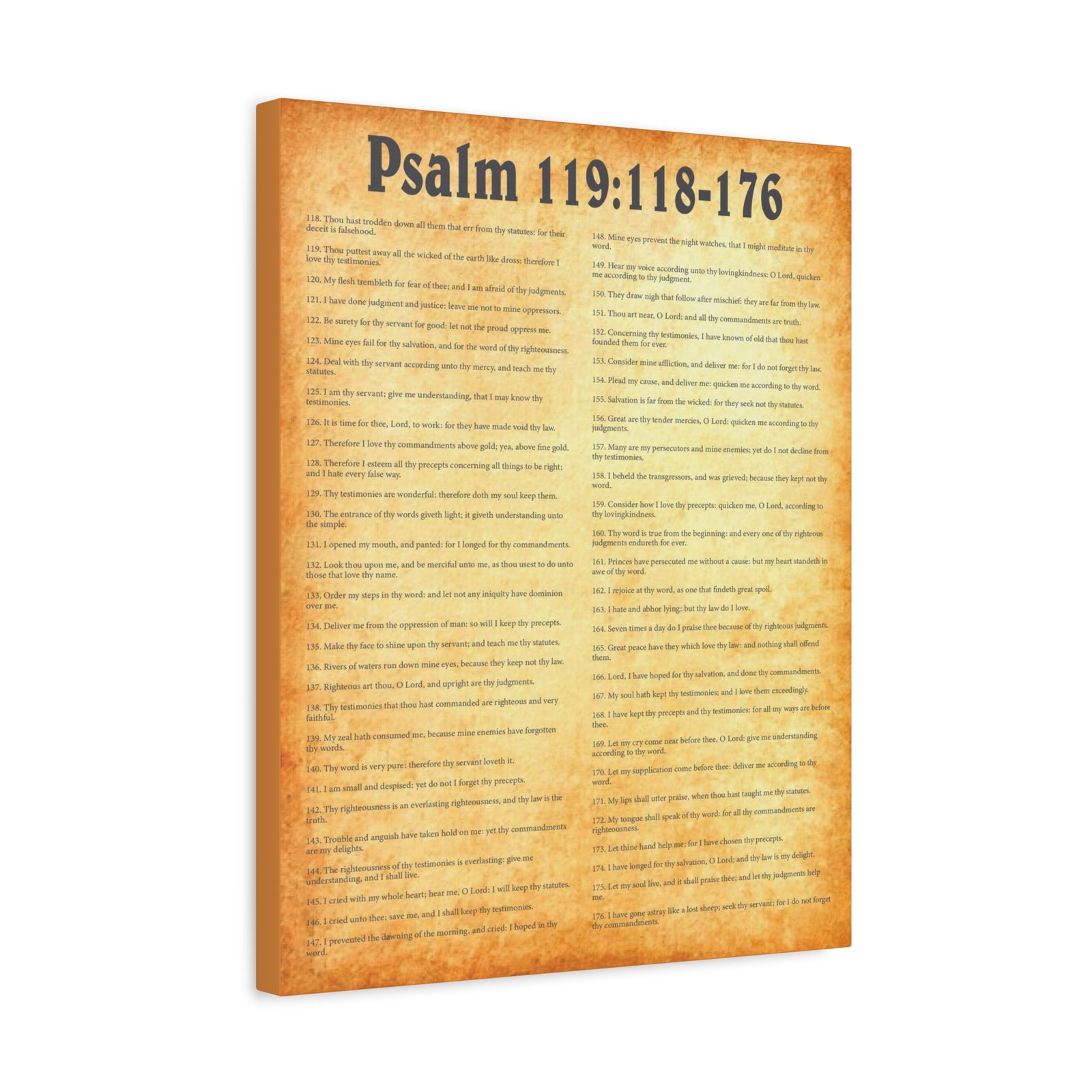 Scripture Walls Psalm 119:118-176 Gold Bible Verse Canvas Christian Wall Art Ready to Hang Unframed-Express Your Love Gifts