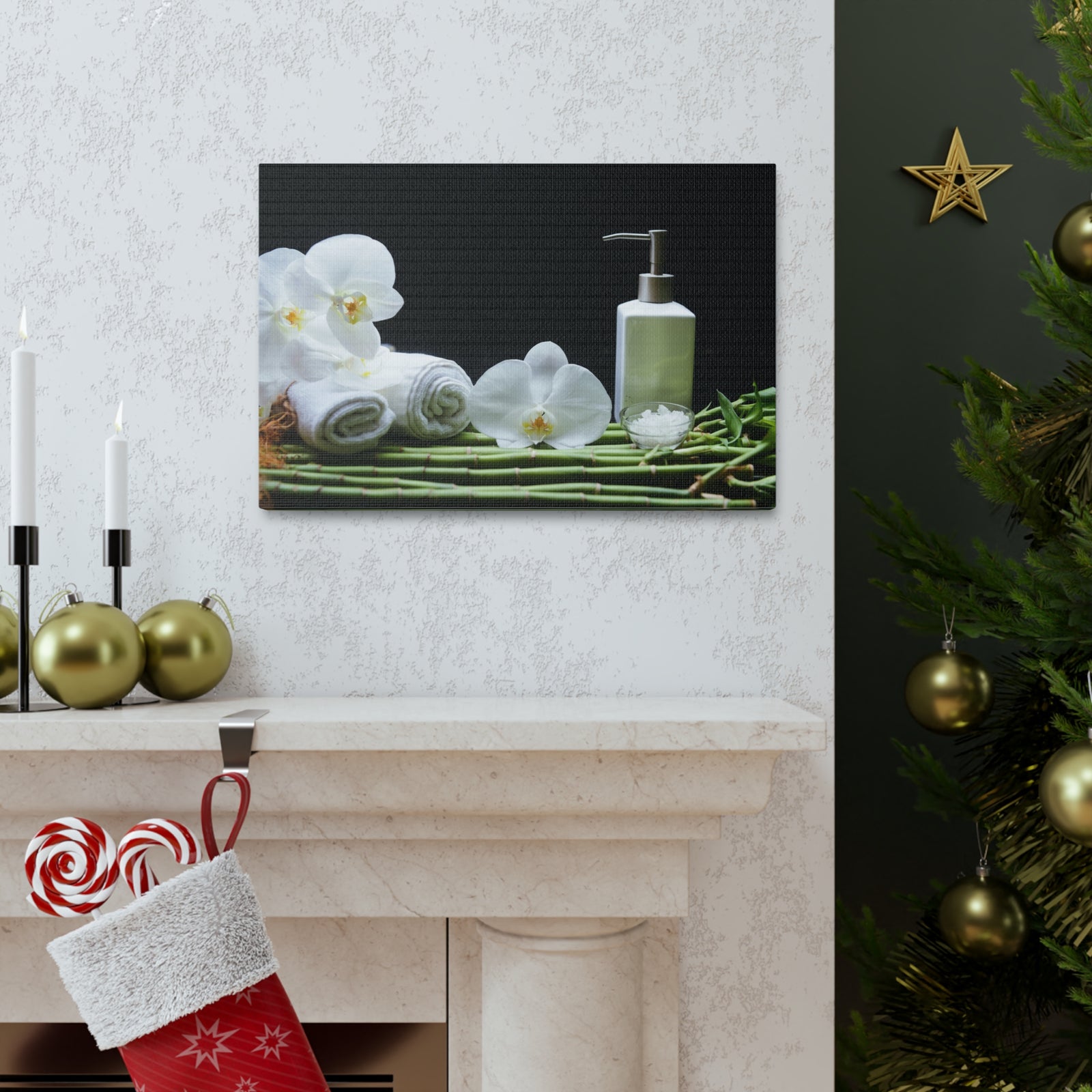 Long Green Leaves Forest Floral Nature Photography Canvas Wall Art for Home Decor Ready-to-Hang-Express Your Love Gifts