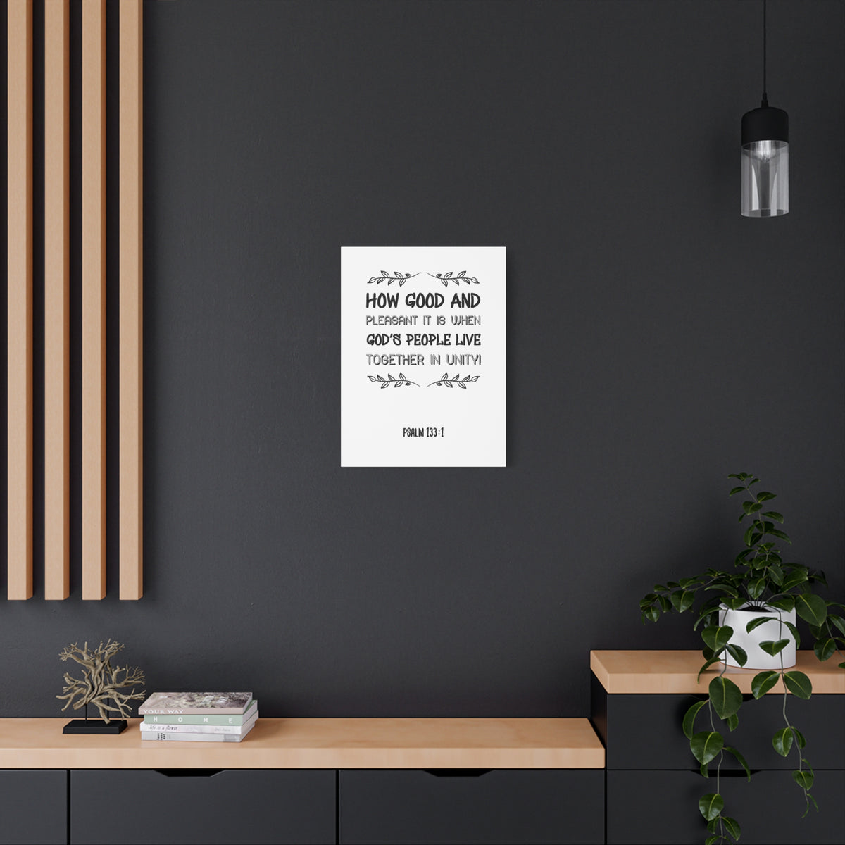 Scripture Canvas How Good And Pleasant Psalm 133:1 Christian Wall Art Bible Verse Print Ready To Hang-Express Your Love Gifts