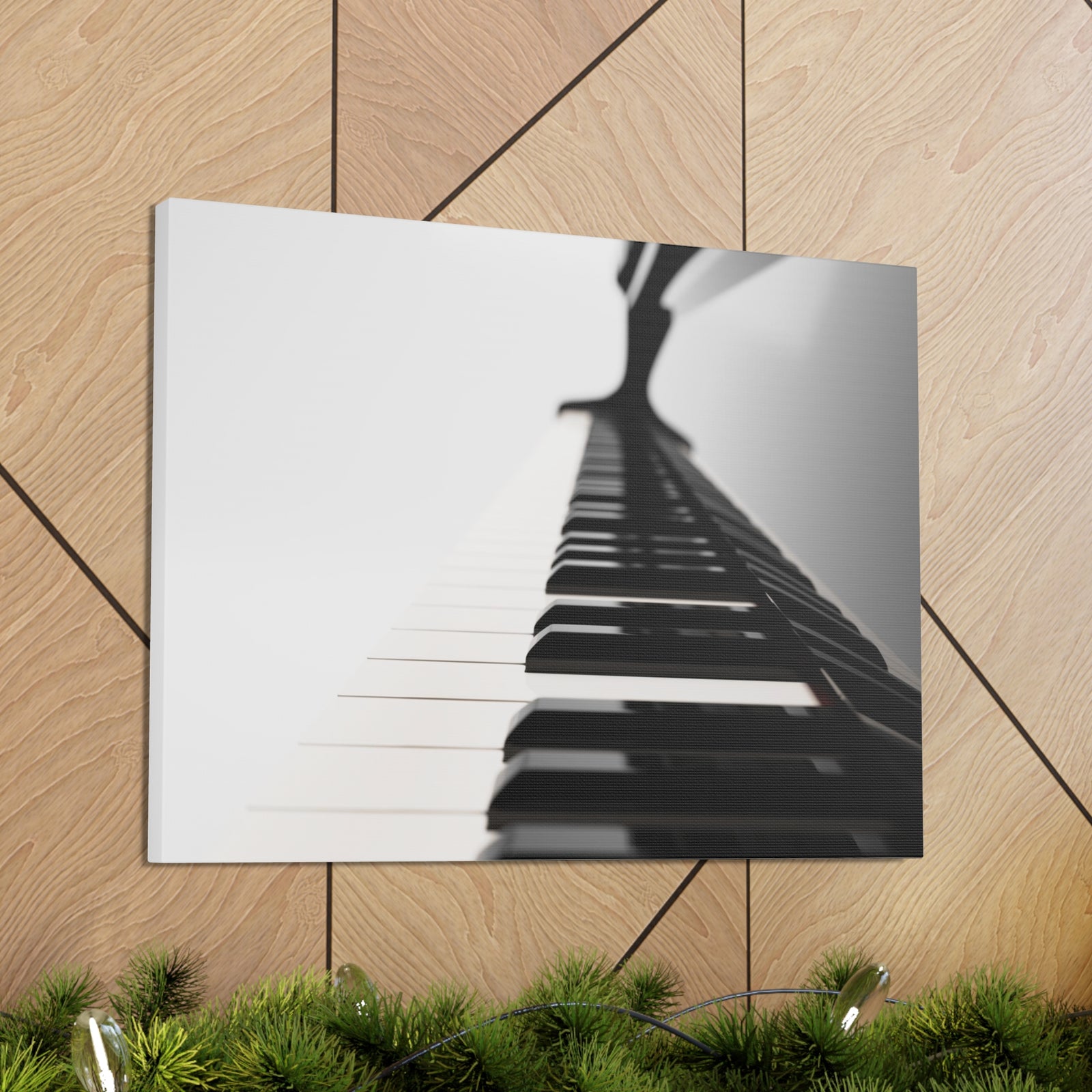 Piano Black And White Music Lover's Delight Piano Keyboard Canvas Wall Art for Home Decor Ready-to-Hang-Express Your Love Gifts