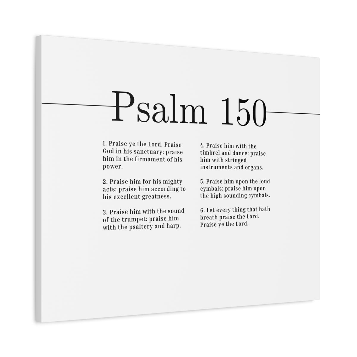 Scripture Canvas Praise Ye The Lord Psalm 150 Christian Wall Art Bible Verse Print Ready to Hang-Express Your Love Gifts