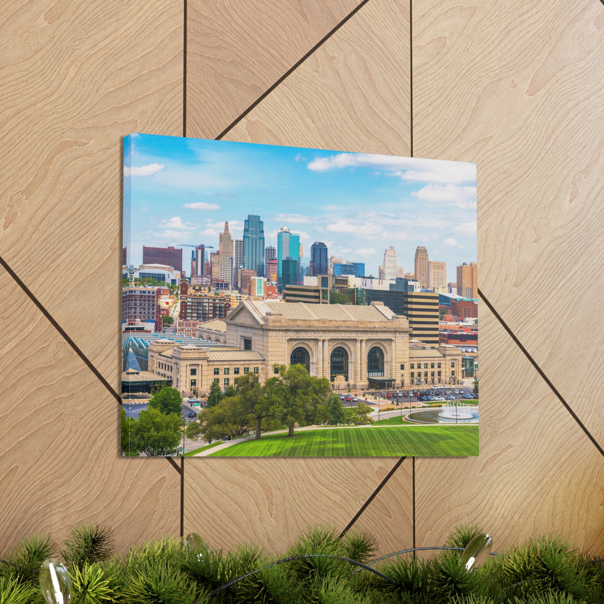 Kansas City Daytime Skyline Canvas Artwork High-Quality Breathtaking Stunning Cityscape for Home Decor Ready to Hang-Express Your Love Gifts