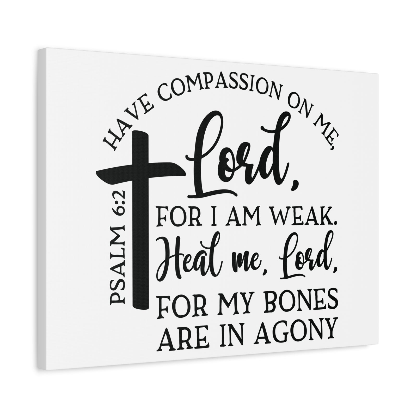 Scripture Canvas Heal Me Lord Psalm 6:2 Christian Wall Art Bible Verse Print Ready to Hang-Express Your Love Gifts