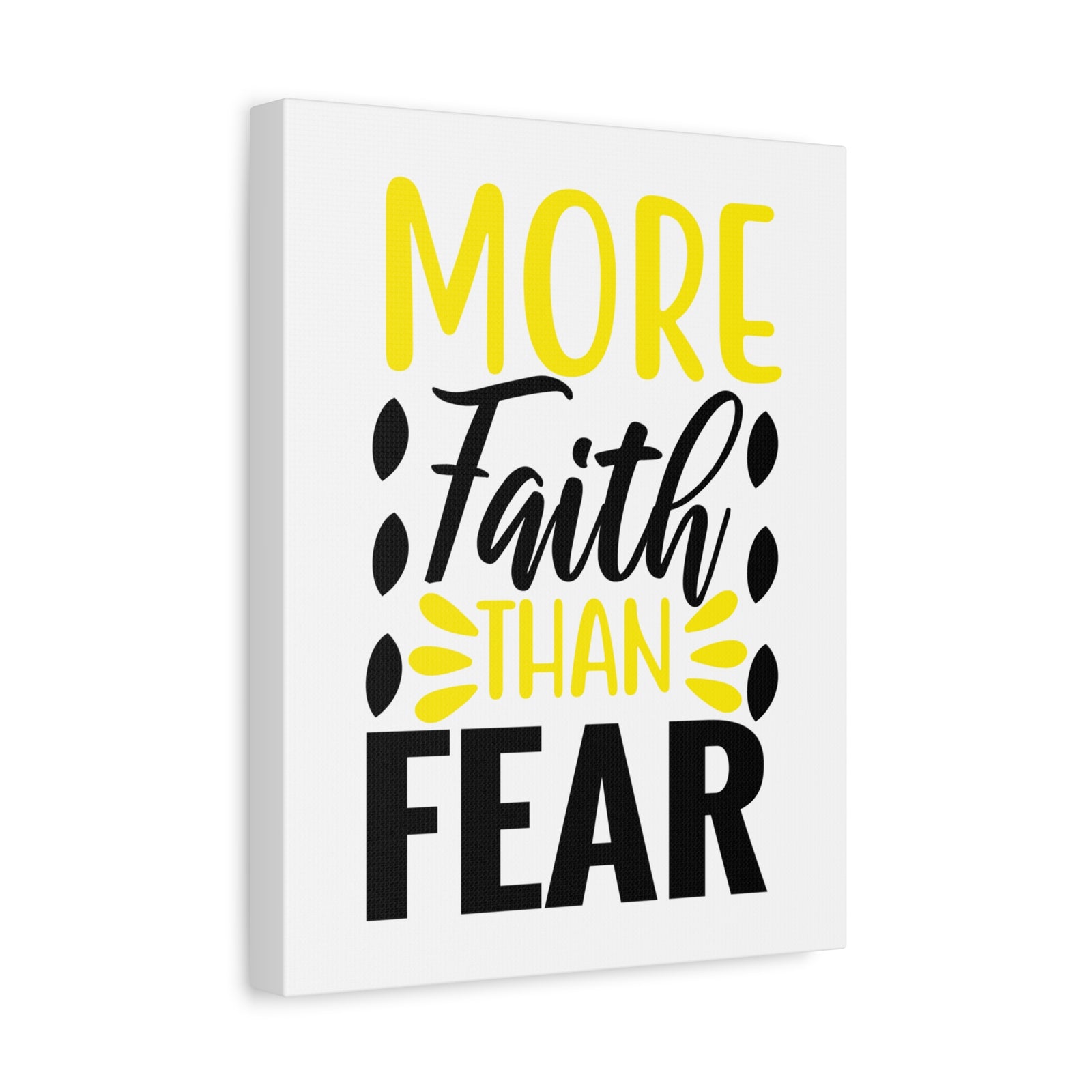 Scripture Canvas More Faith Than Psalm 34:4 Christian Wall Art Print Ready to Hang-Express Your Love Gifts
