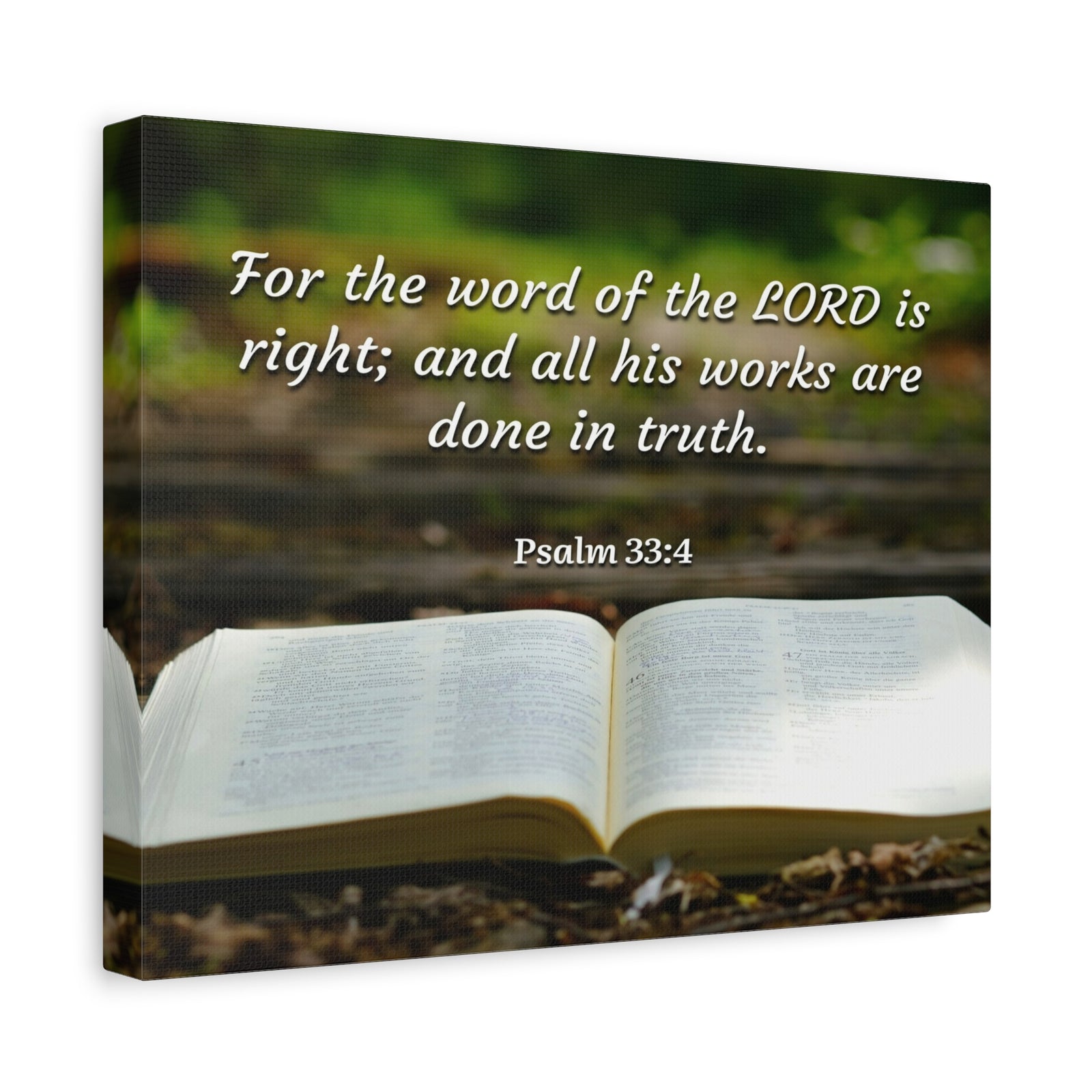 Scripture Canvas Done In Truth Psalms 33:4 Christian Wall Art Bible Verse Print Ready to Hang-Express Your Love Gifts