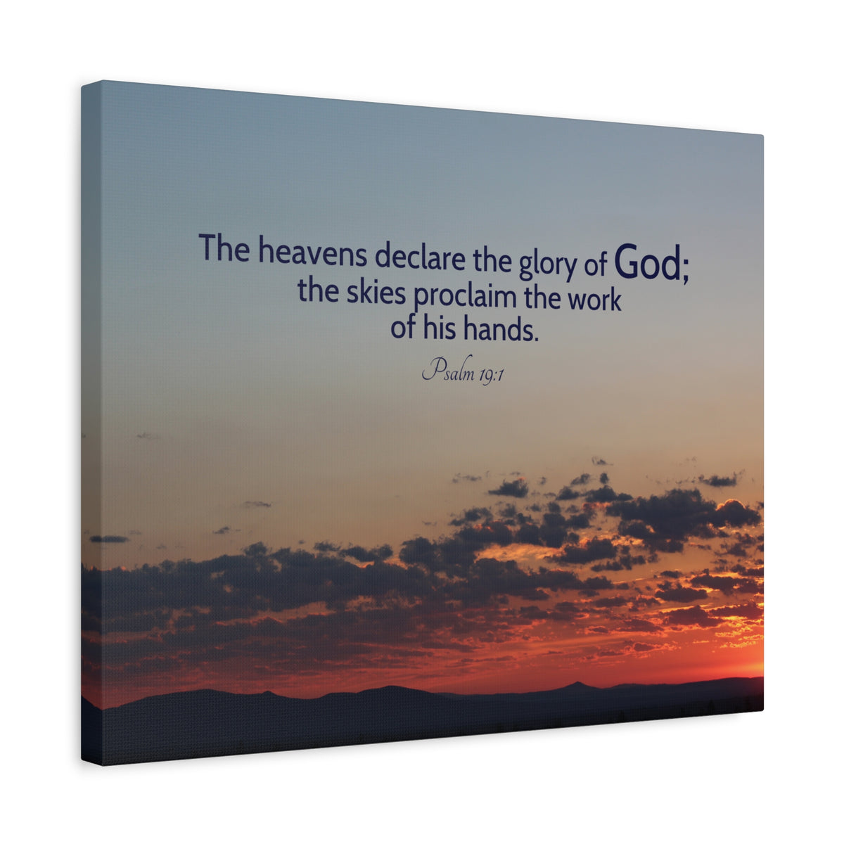 Scripture Canvas The Heavens Declare Psalm 19:1 Christian Wall Art Bible Verse Print Ready to Hang-Express Your Love Gifts