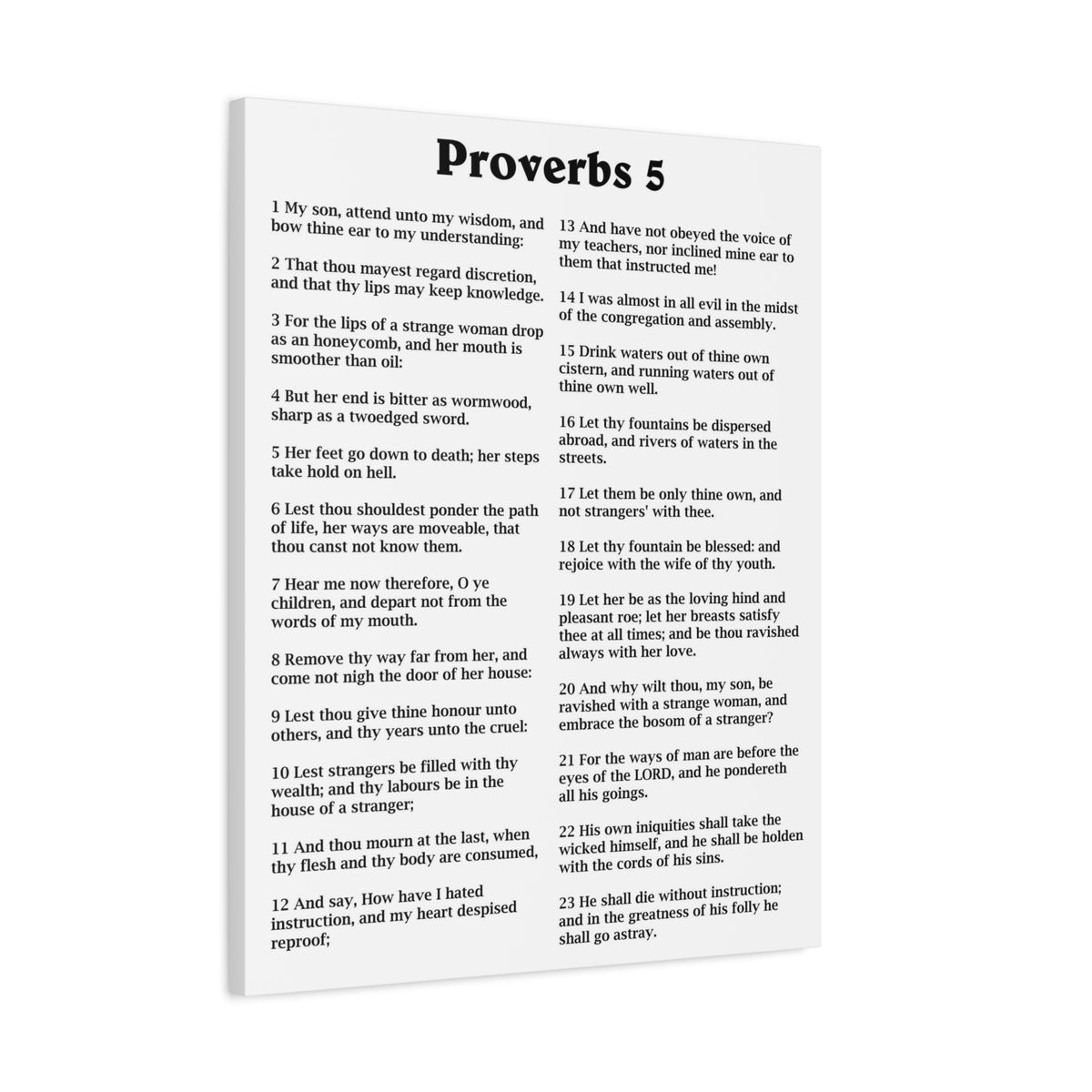 Scripture Walls Proverbs Chapter 5 White Bible Canvas Christian Wall Art Ready to Hang Unframed-Express Your Love Gifts