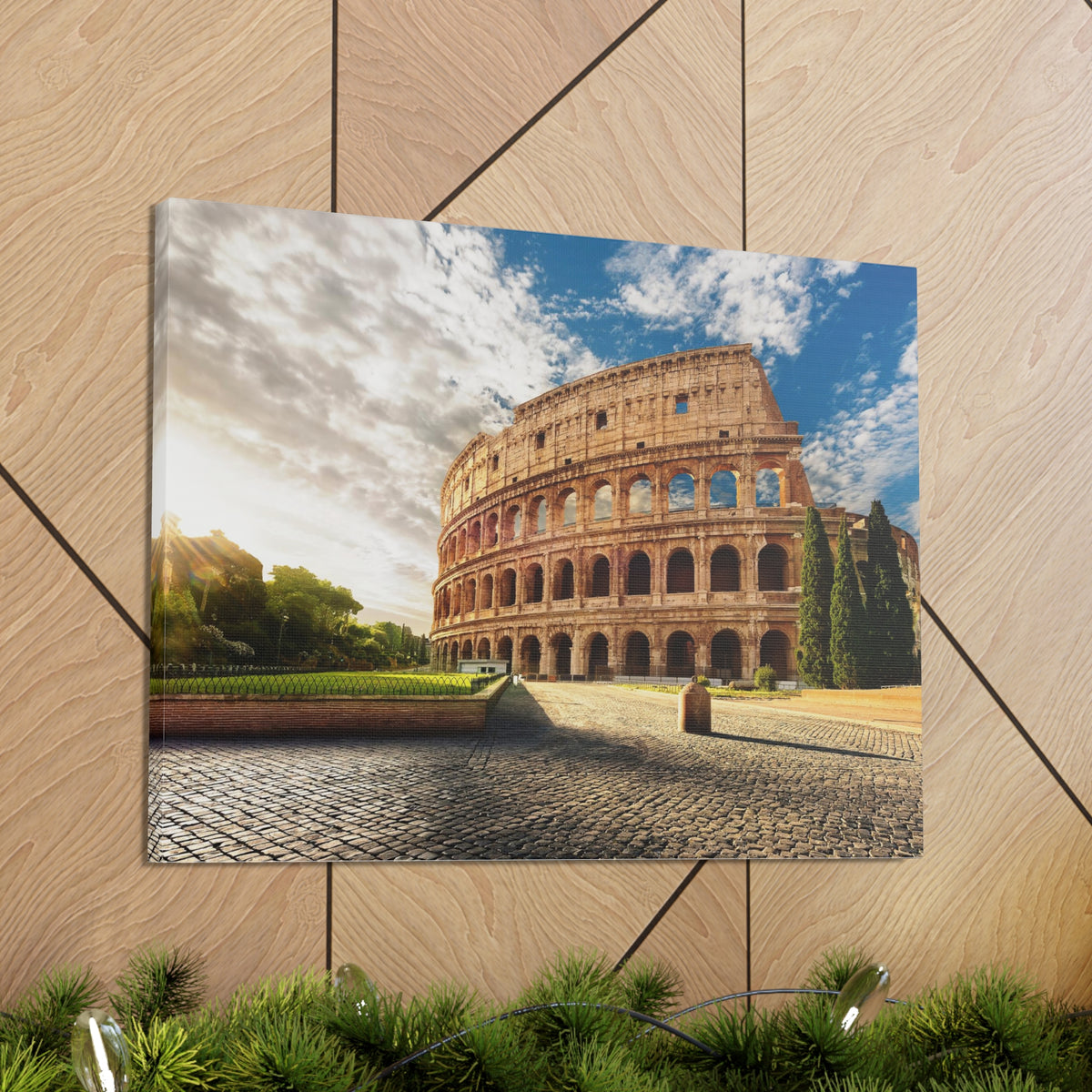 Italy Colosseum in Rome Modern Multicolor Scenic Nature Photography Canvas Home Office Decor Ready to Hang-Express Your Love Gifts