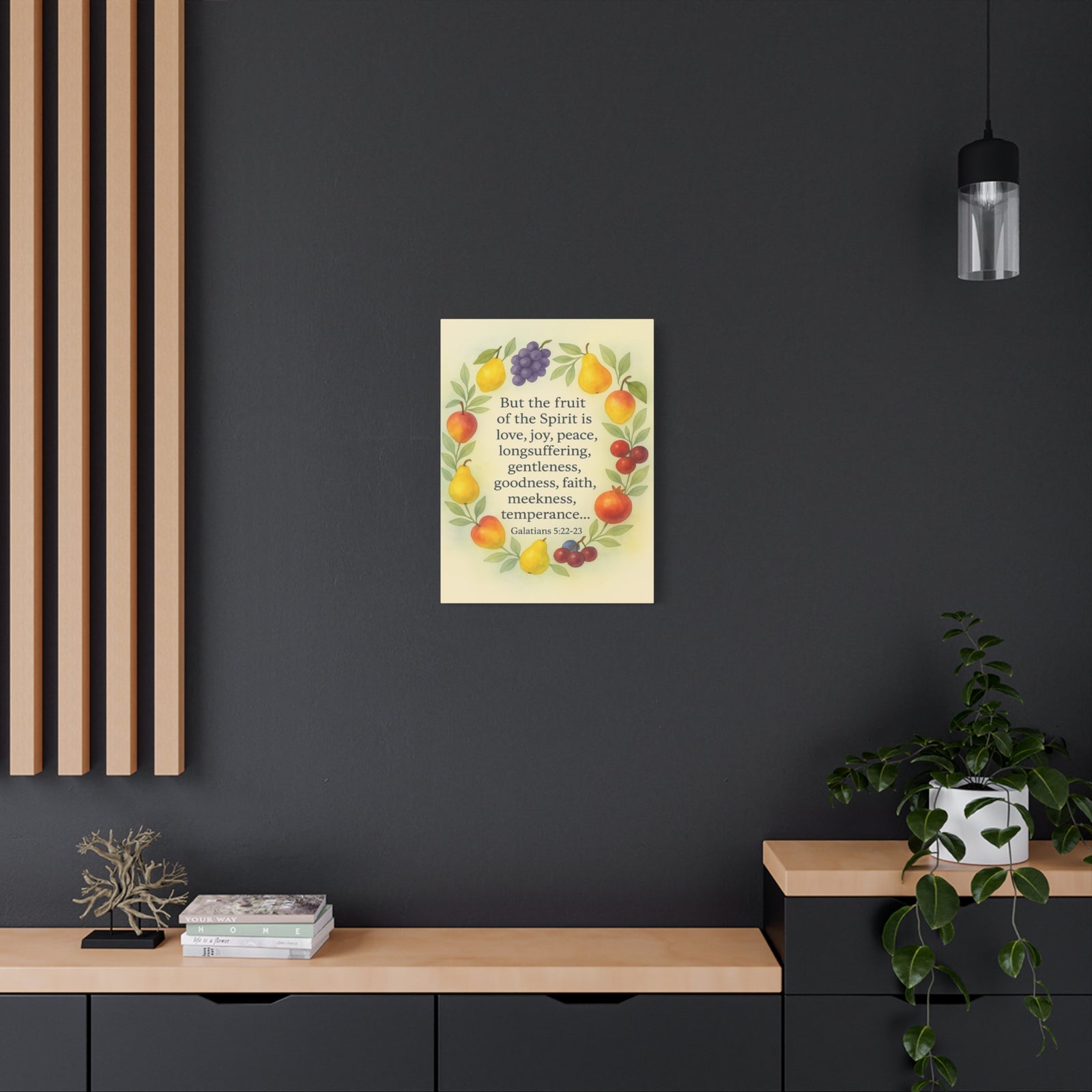 Bible Verse Canvas Galatians 5:22-23 Christian Home Décor Wall Art Scripture Ready to Hang Faith Print-Express Your Love Gifts
